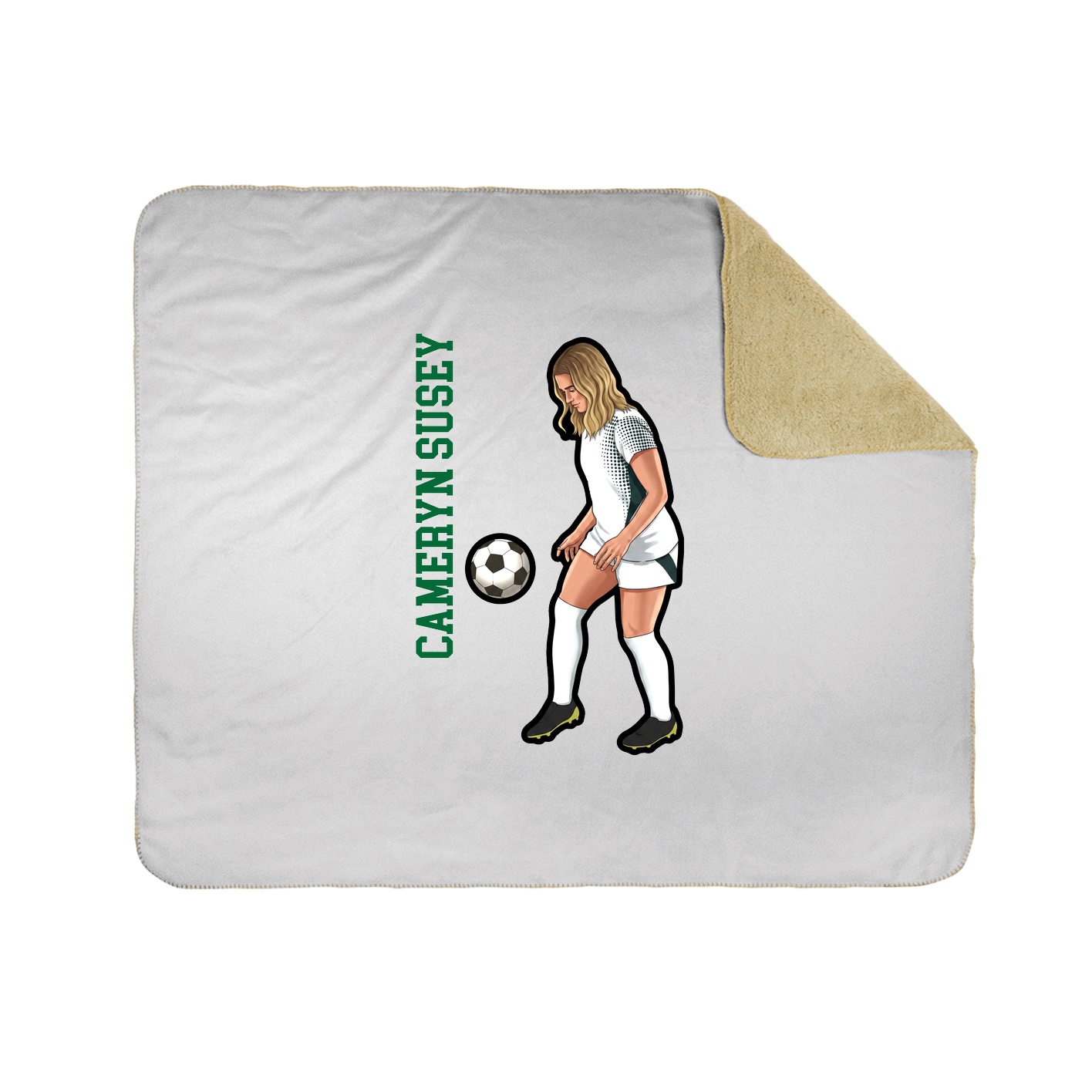 Throw Blanket — Name Vertical in White