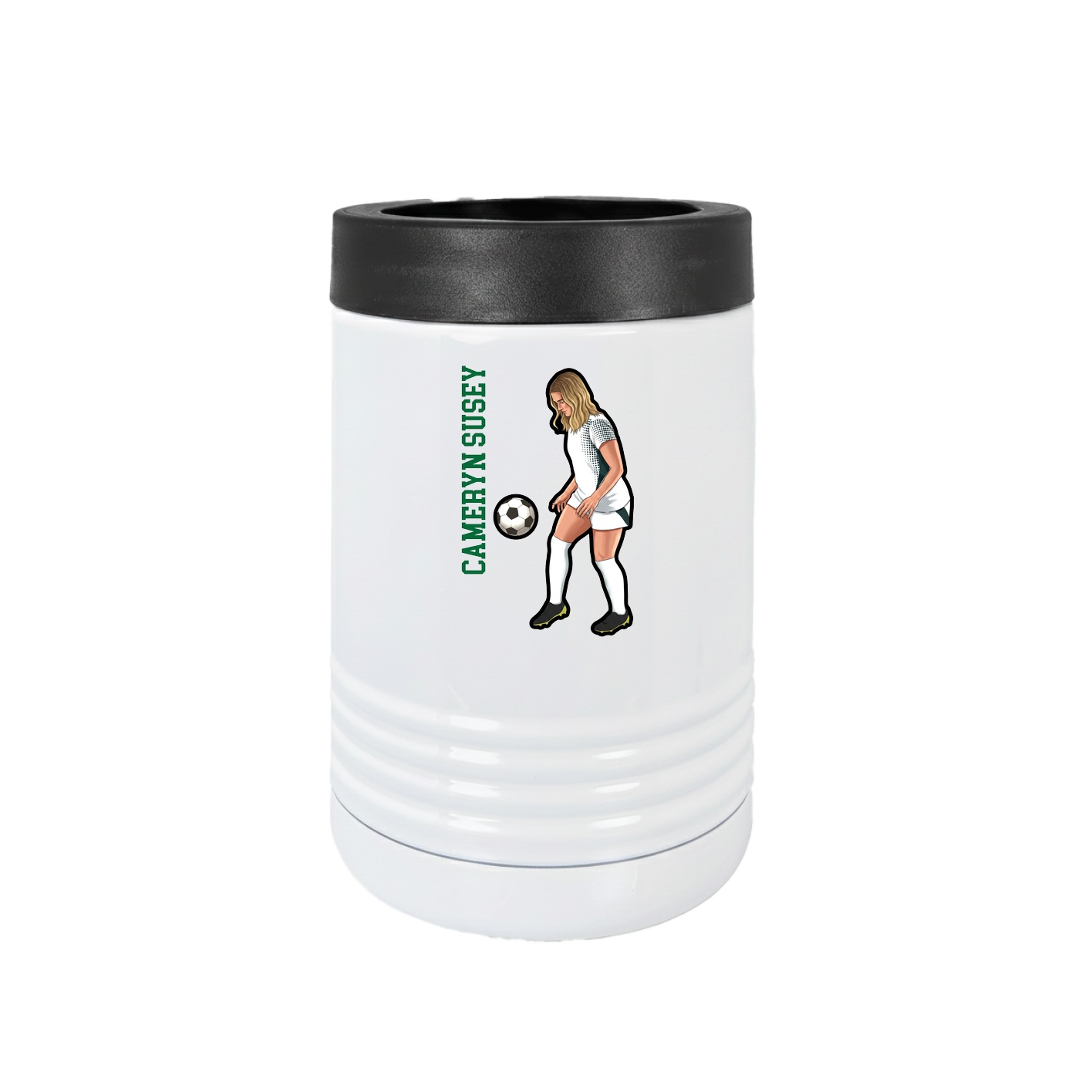 Beverage Holder — Name Vertical in White
