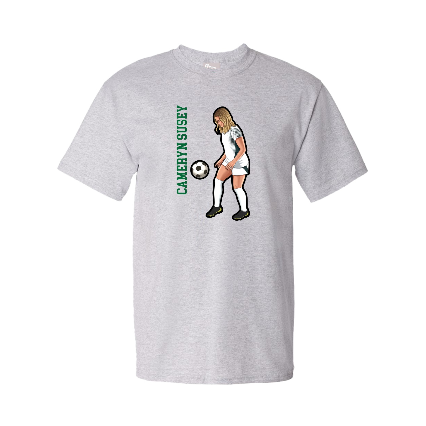 Tee — Name Vertical in Grey