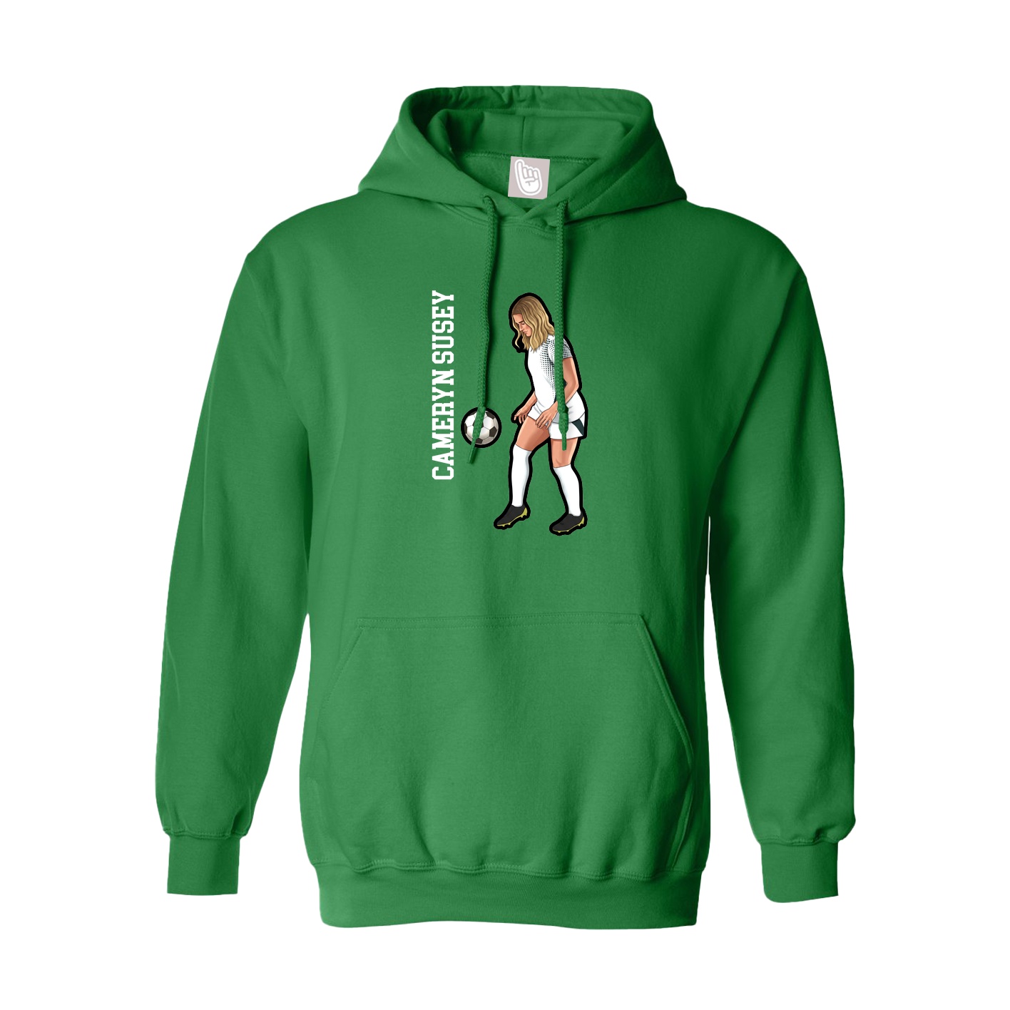 Hoodie — Name Vertical in Green