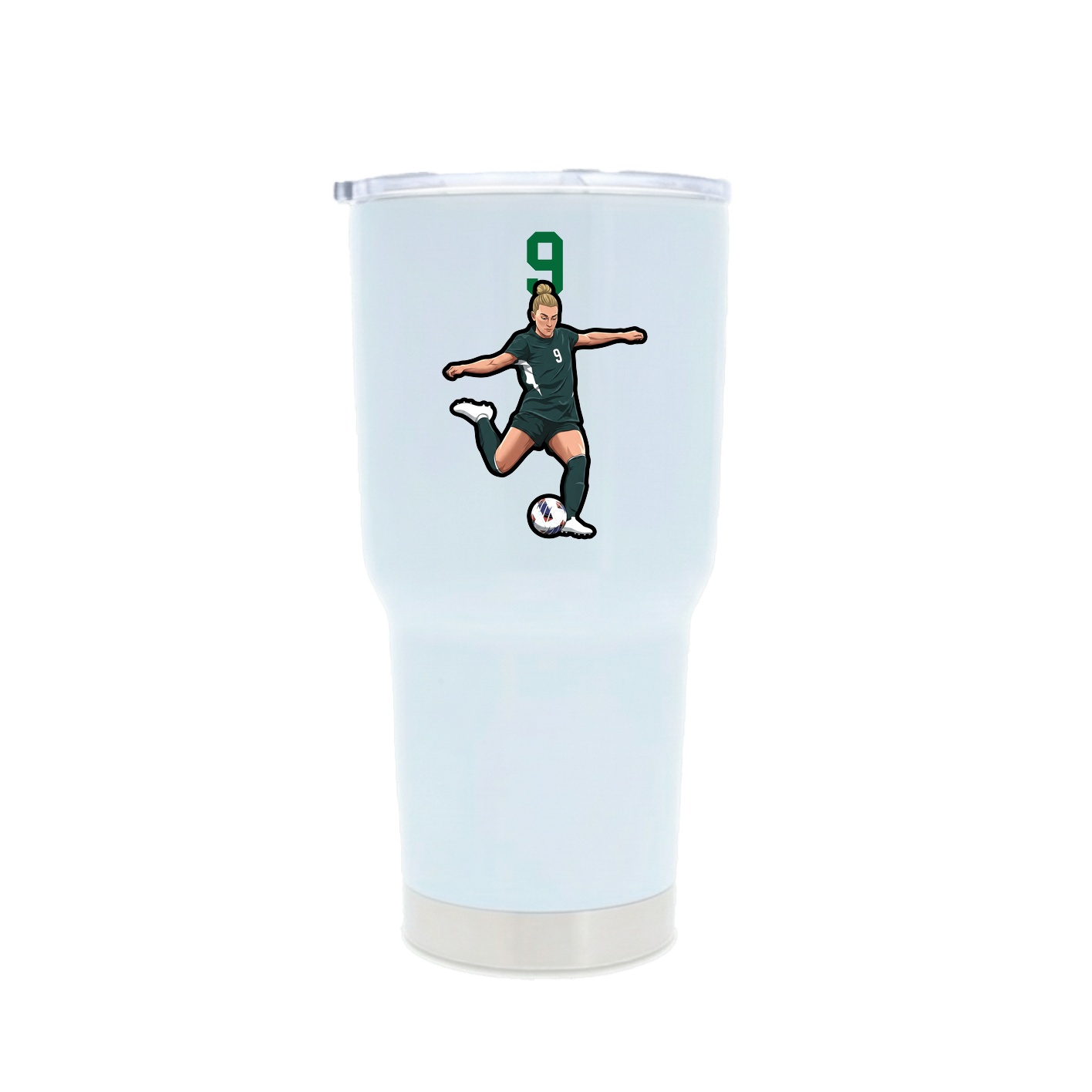30oz Stainless Steel Tumbler — Number Top in White