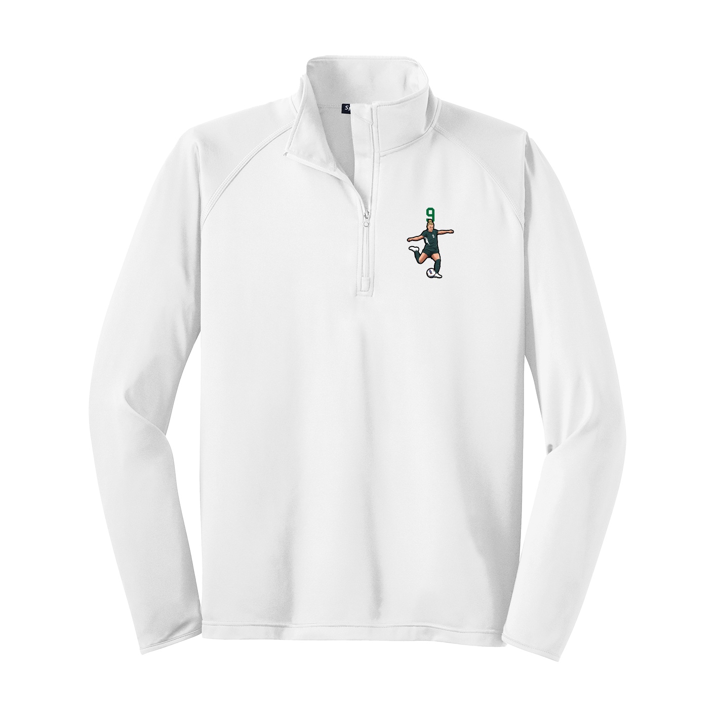 Q-Zip Pullover — Number Top in White