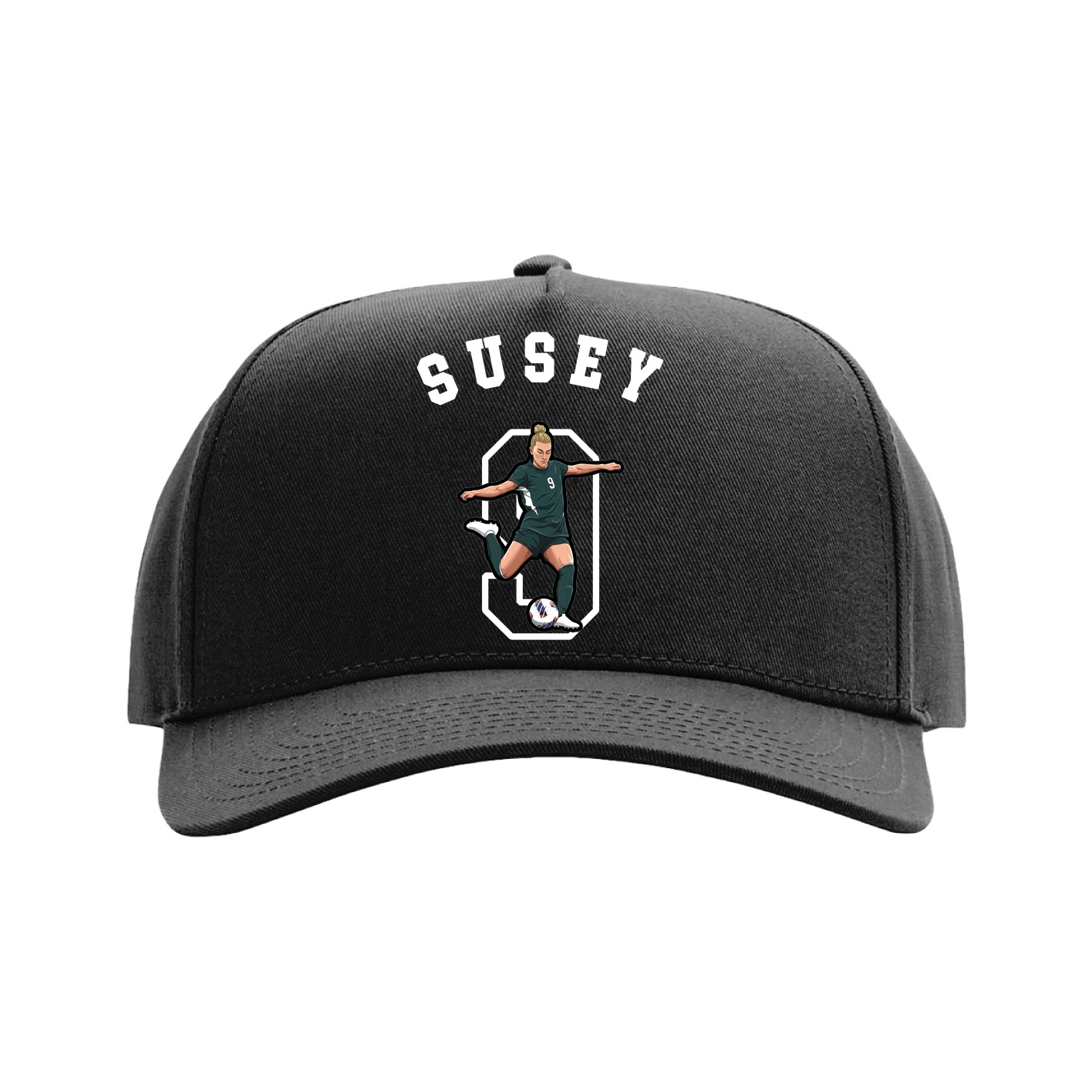 Full Fabric Five-Panel Champ Cap — Shirsey Arch in Black