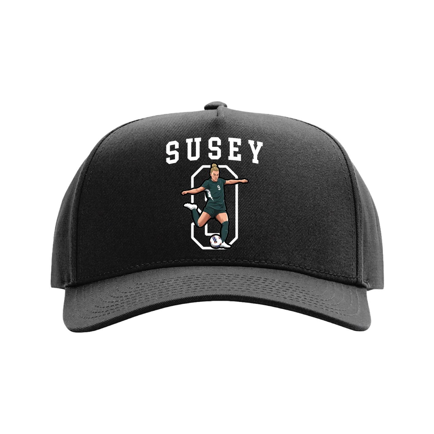 Full Fabric Five-Panel Champ Cap — Shirsey in Black