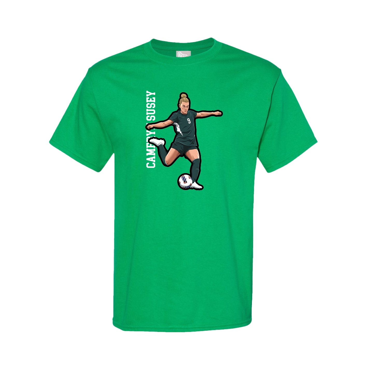 Youth Tee — Name Vertical in Green