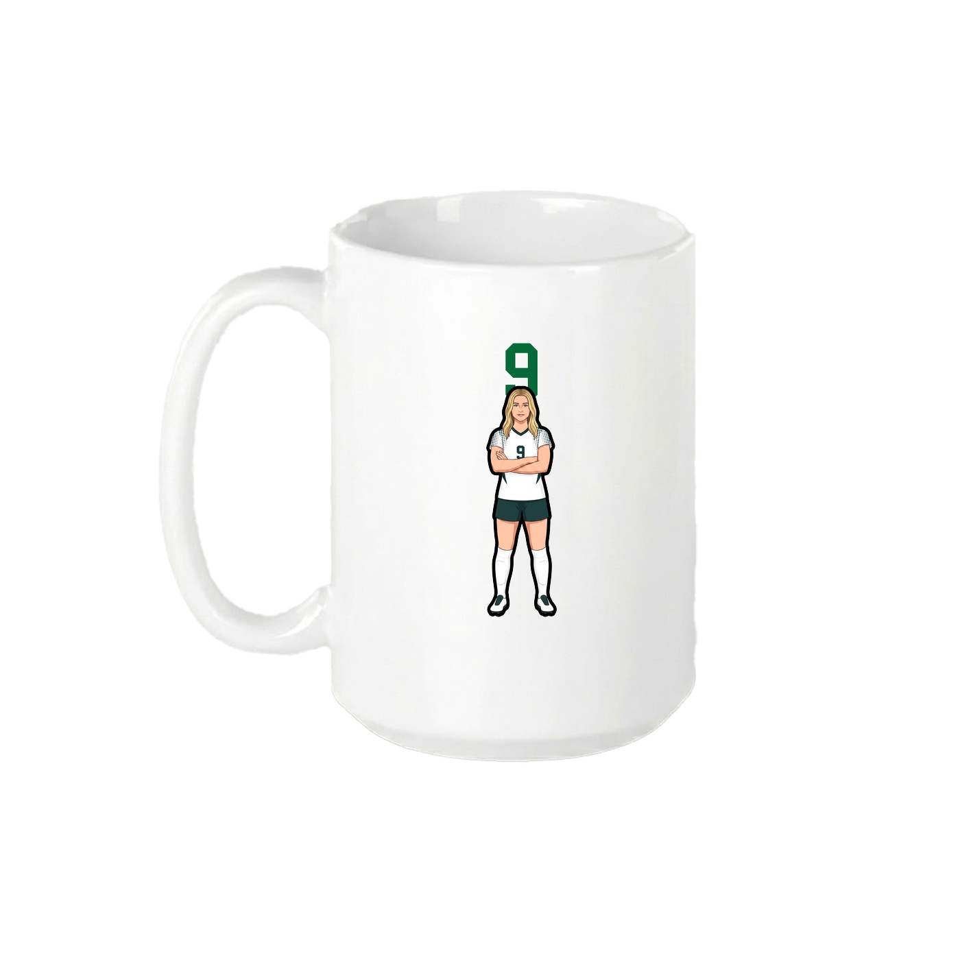 15oz Coffee Mug — Number Top in White