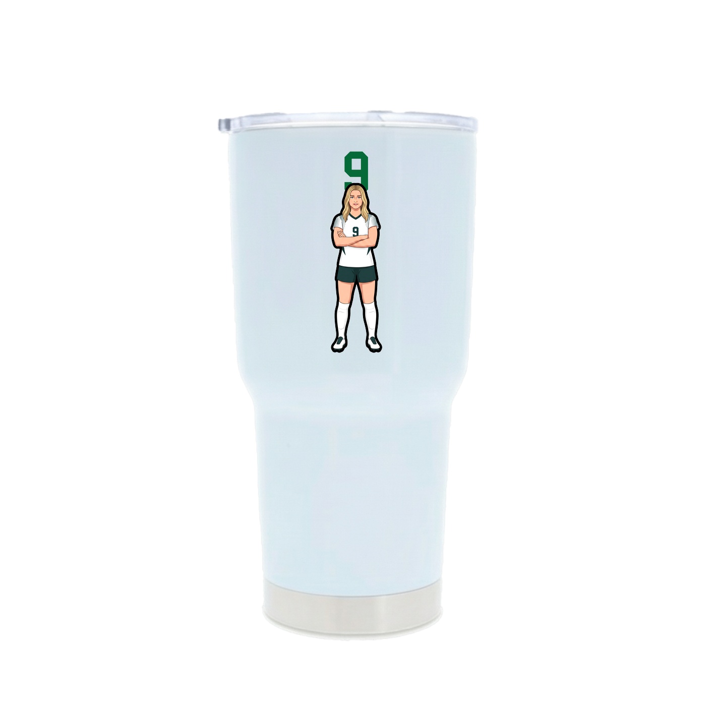 30oz Stainless Steel Tumbler — Number Top in White