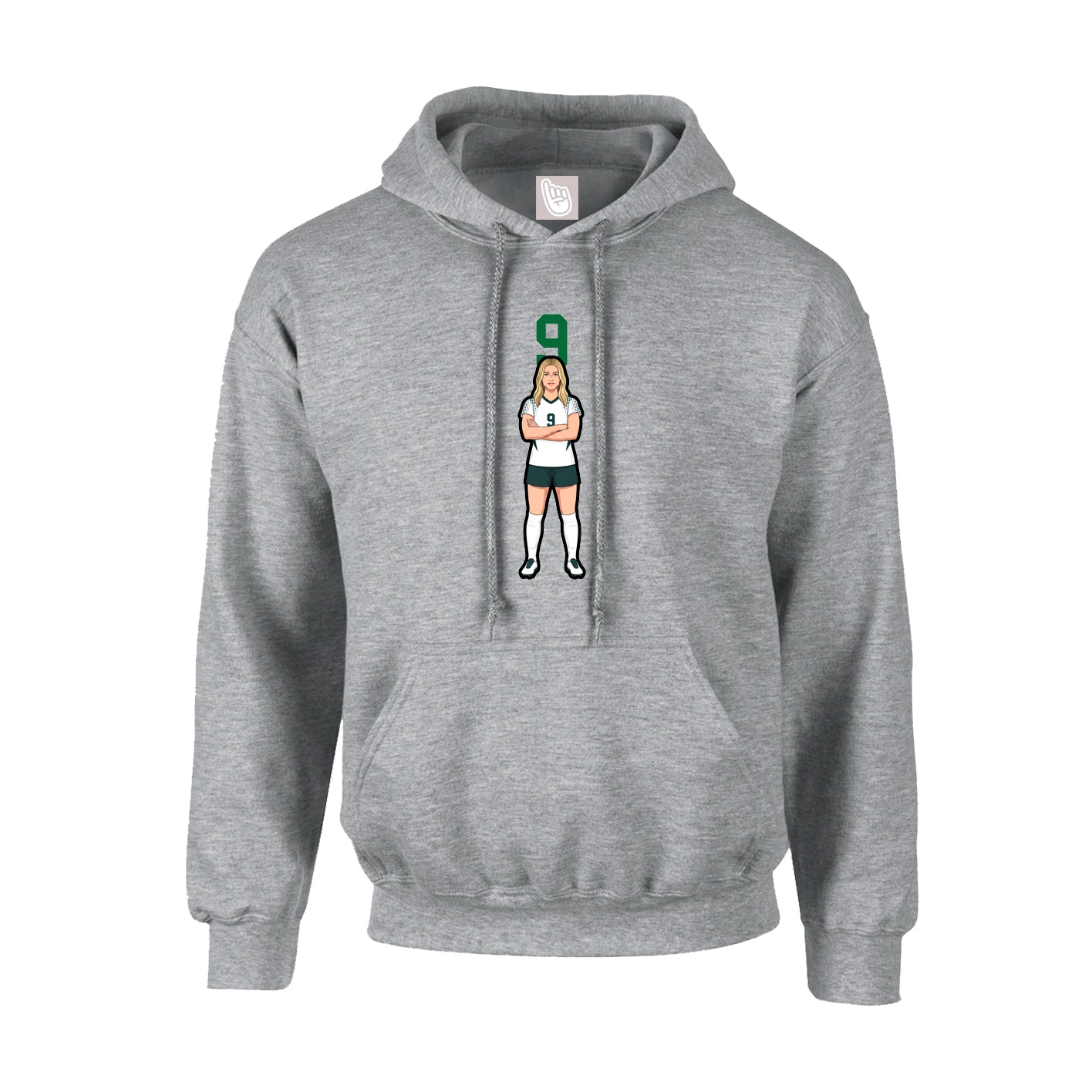 Youth Hoodie — Number Top in Grey