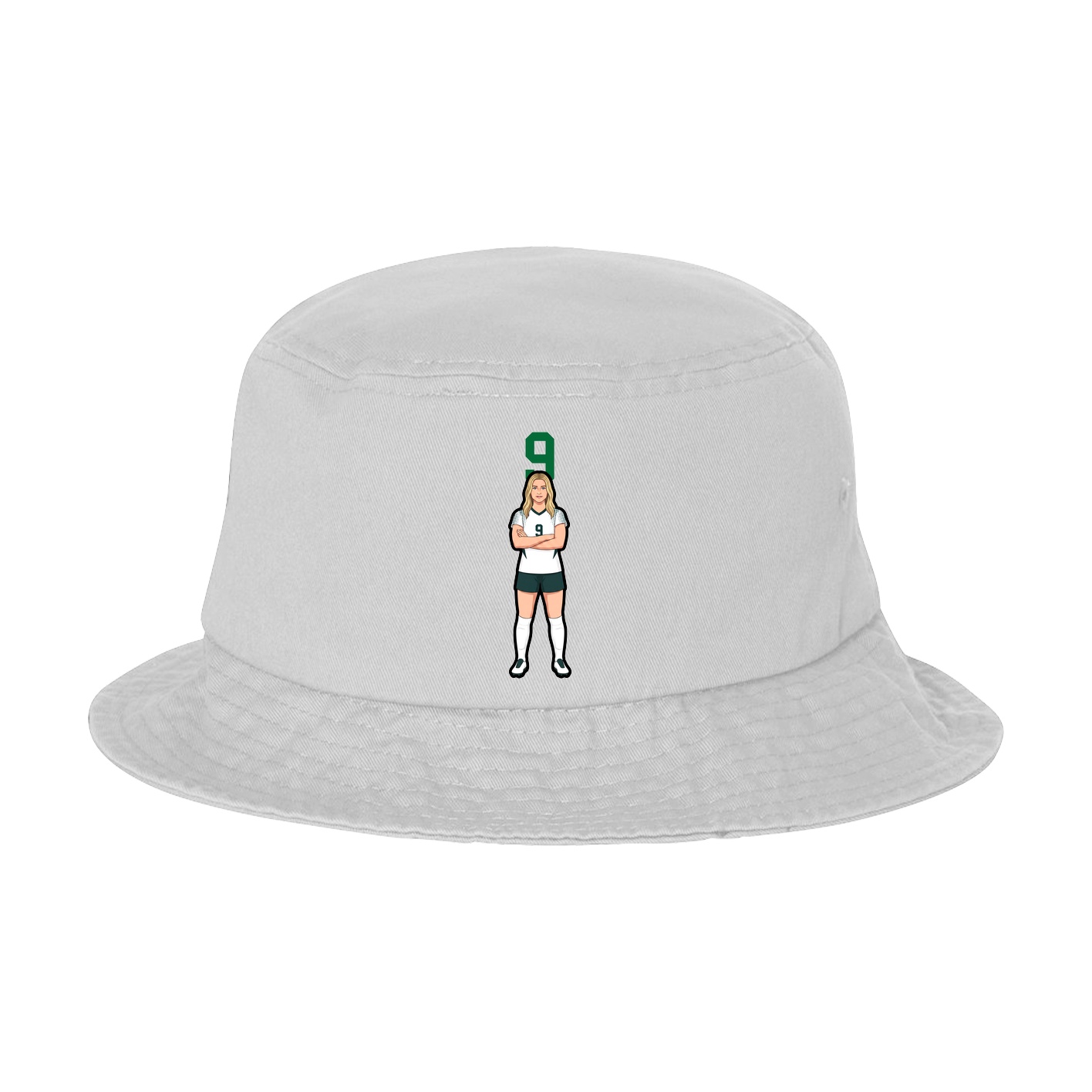 Bucket Cap — Number Top in White