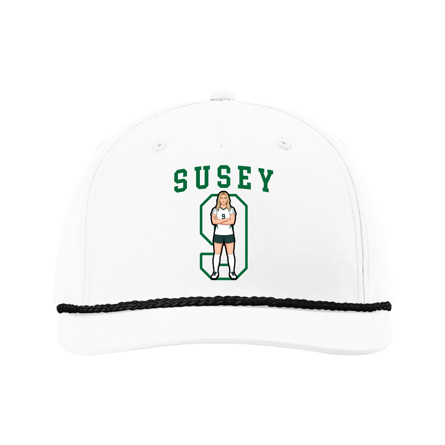 Five-Panel Classic Rope Cap — Shirsey in White