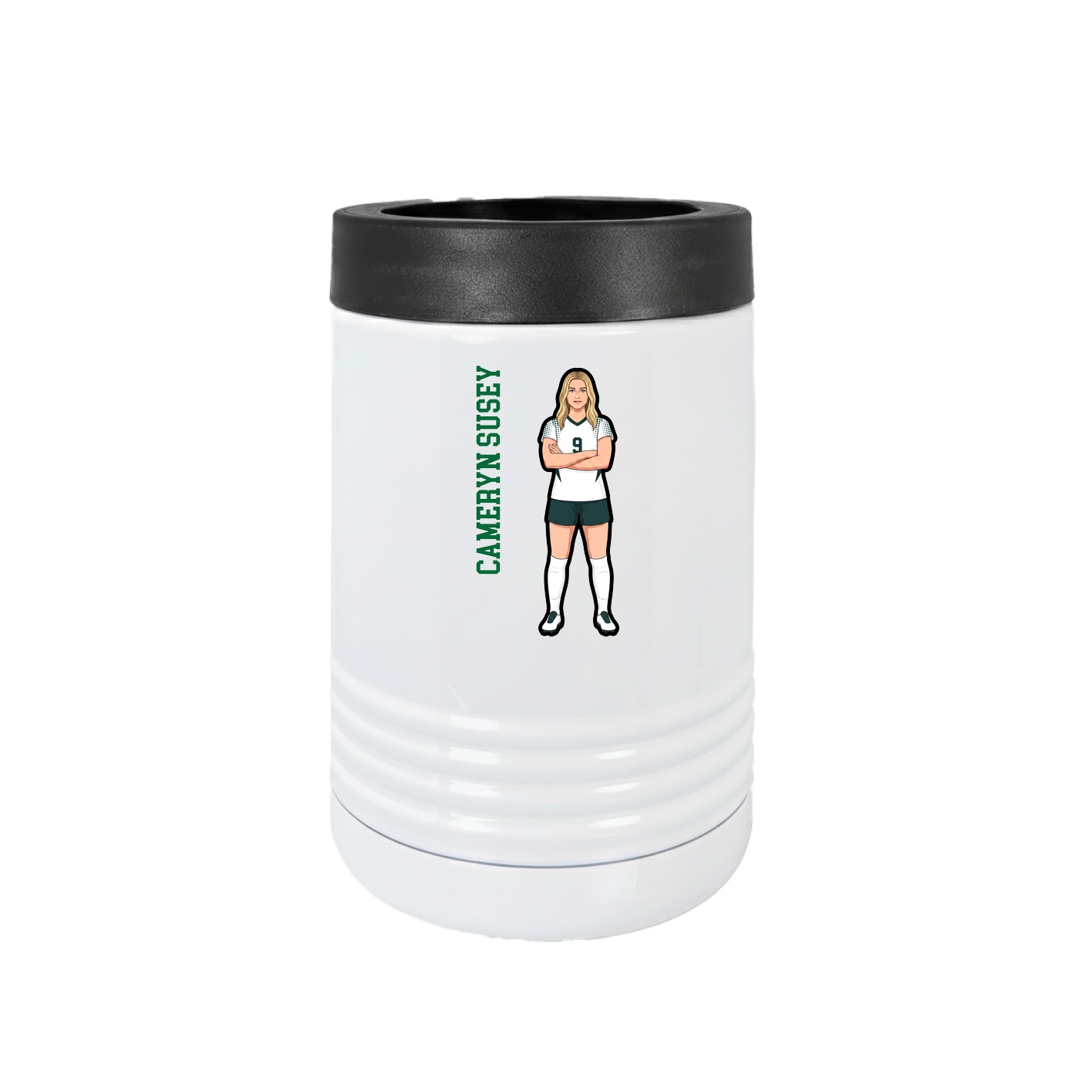 Beverage Holder — Name Vertical in White