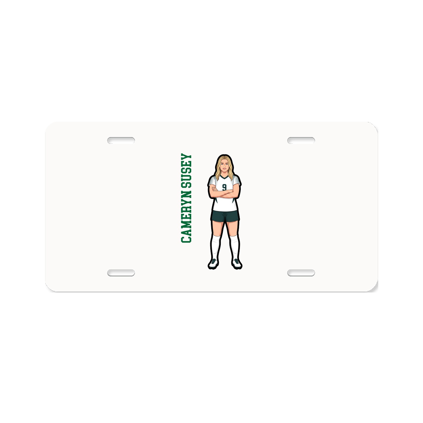License Plate — Name Vertical in Classic