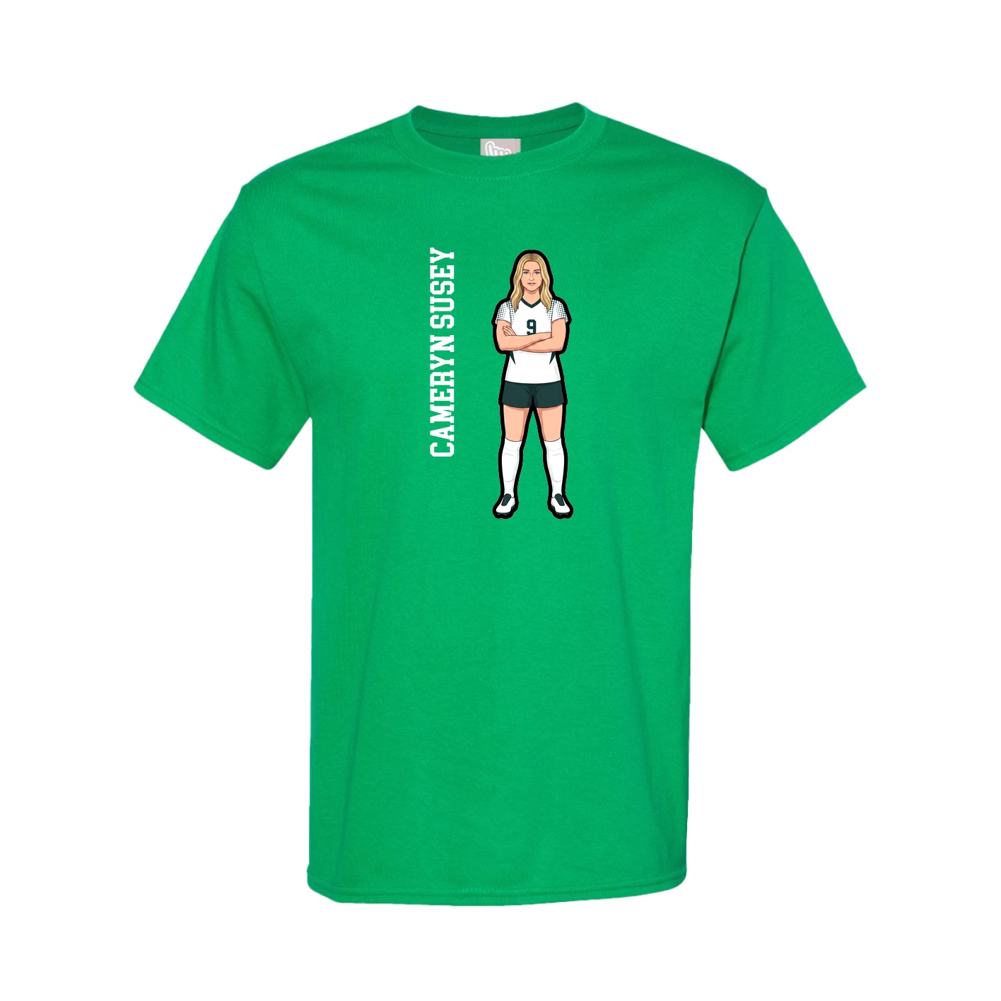 Tee — Name Vertical in Green