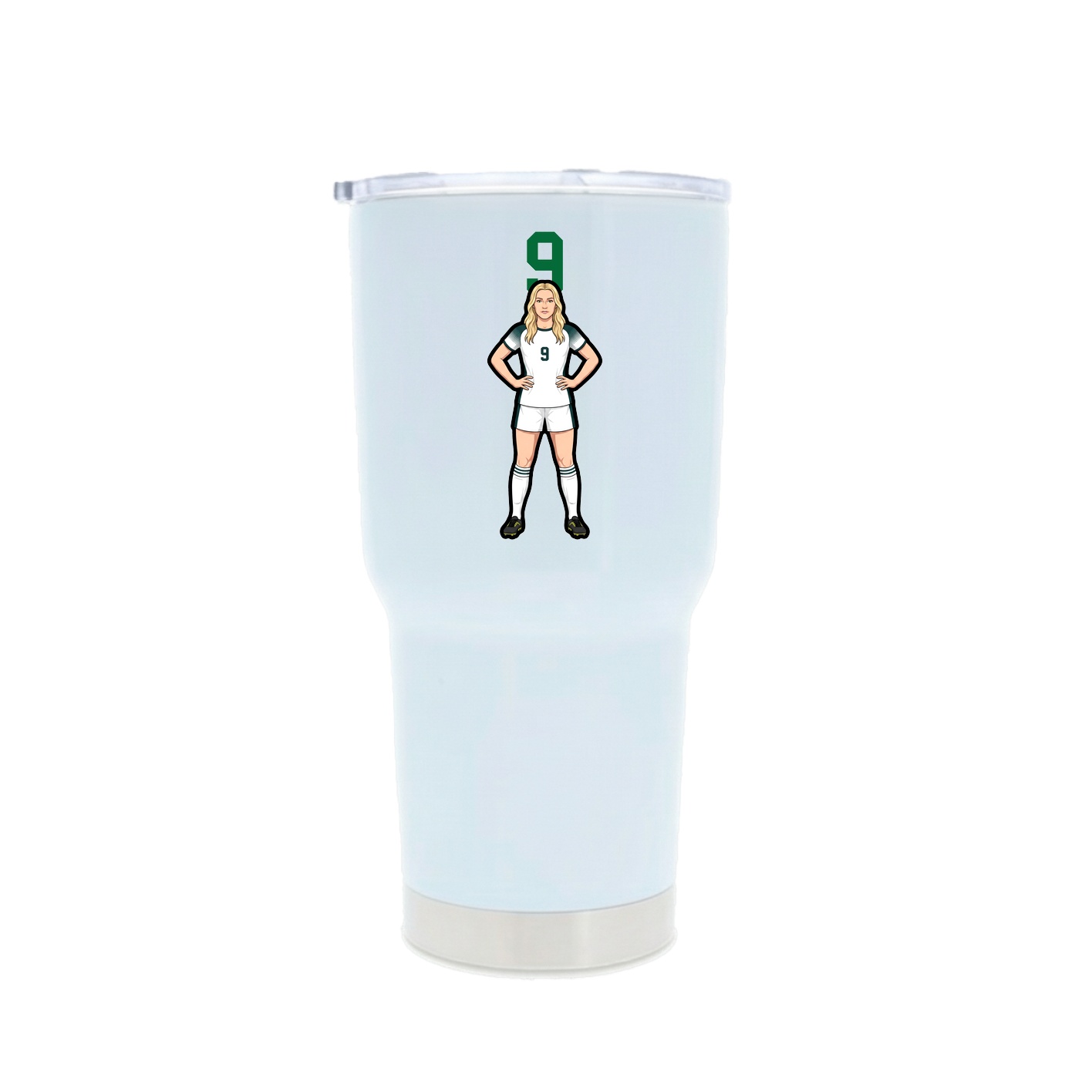 30oz Stainless Steel Tumbler — Number Top in White