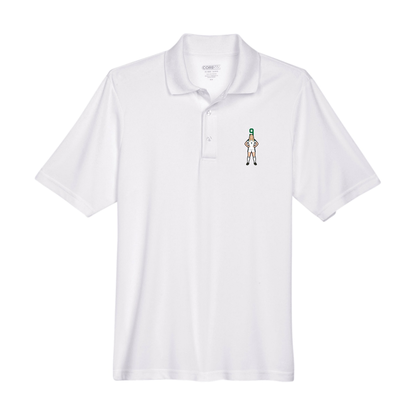 Performance Polo — Number Top in White