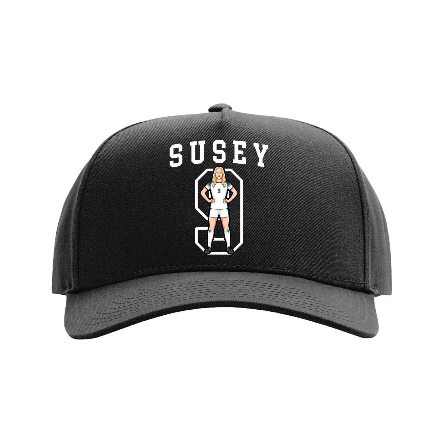 Full Fabric Five-Panel Champ Cap — Shirsey in Black