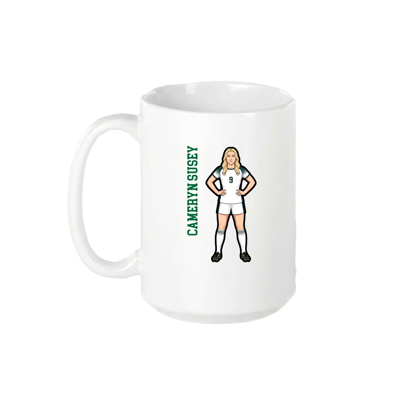 15oz Coffee Mug — Name Vertical in White