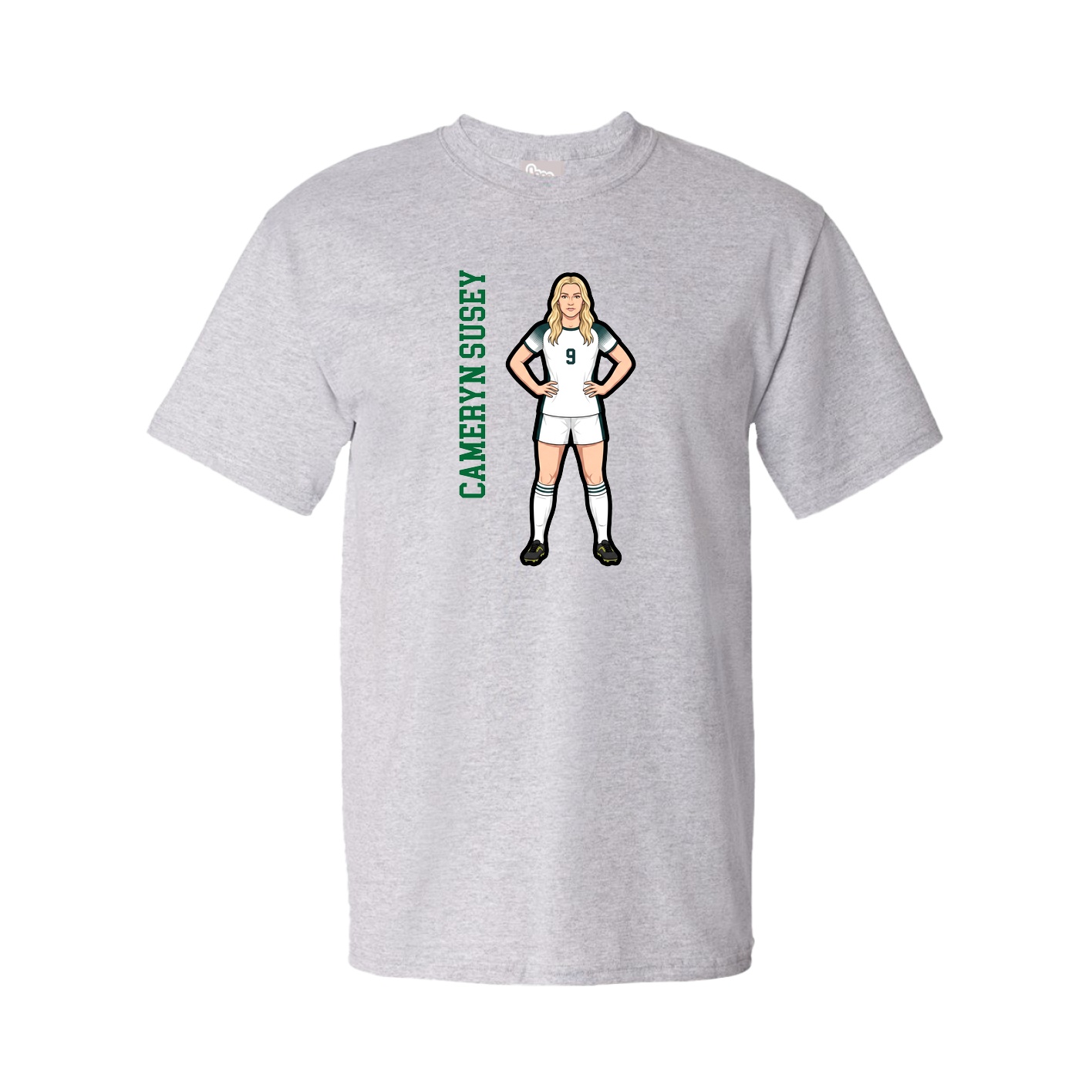 Youth Tee — Name Vertical in Grey