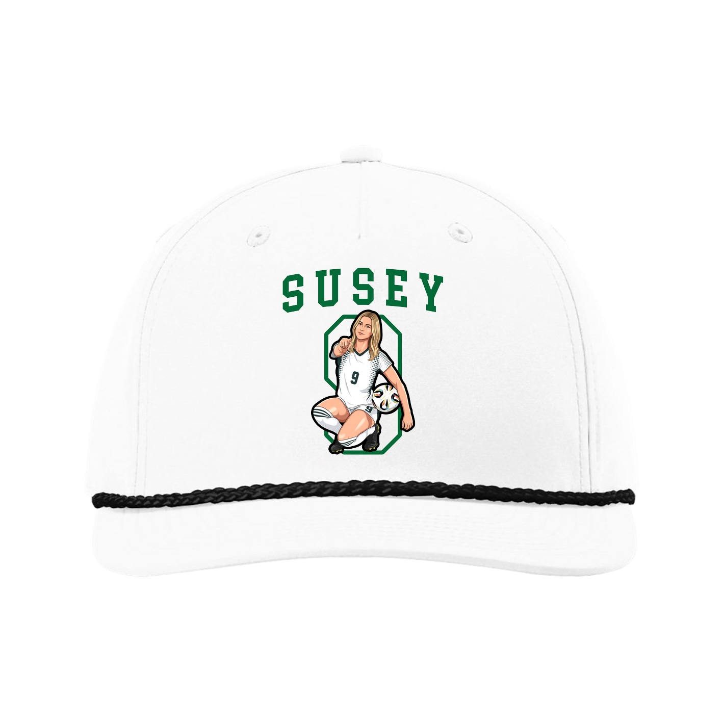 Five-Panel Classic Rope Cap — Shirsey in White