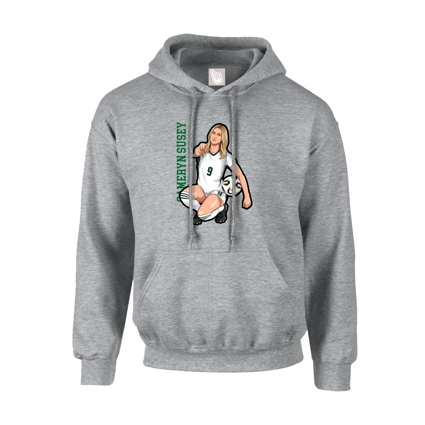 Hoodie — Name Vertical in Grey