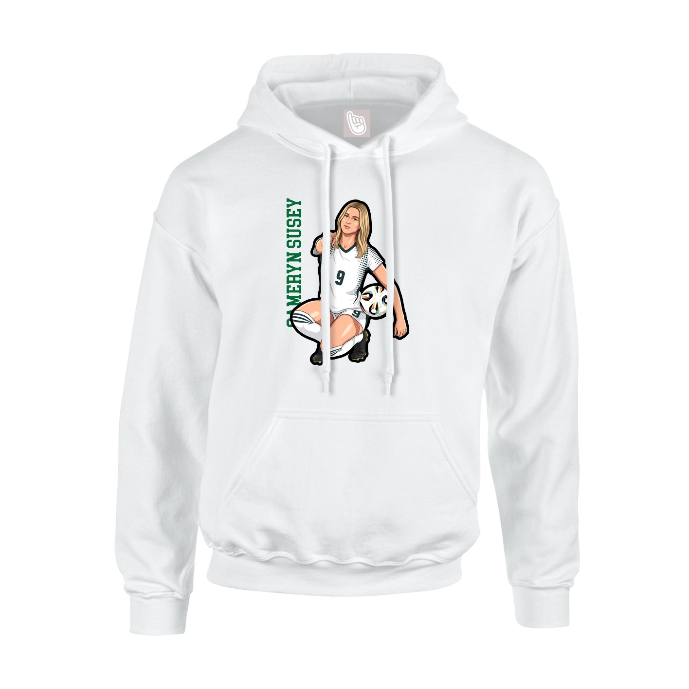 Youth Hoodie — Name Vertical in White