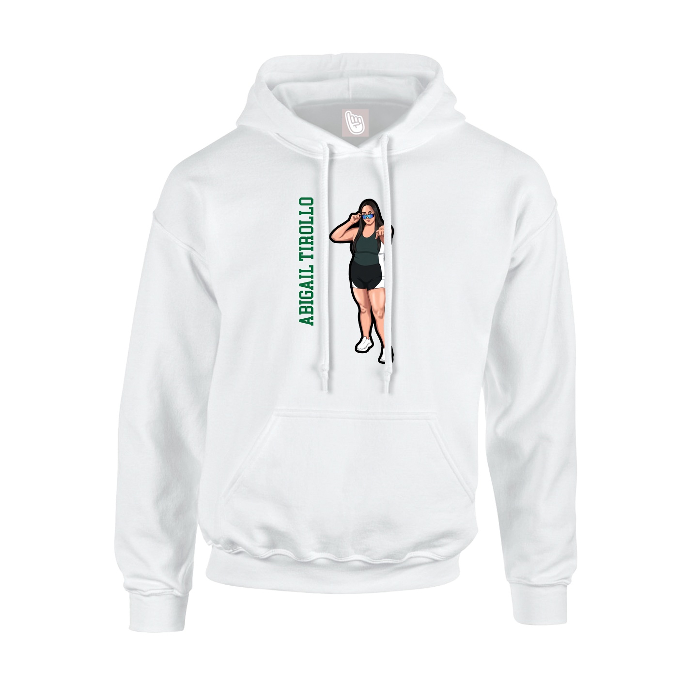 Hoodie — Name Vertical in White