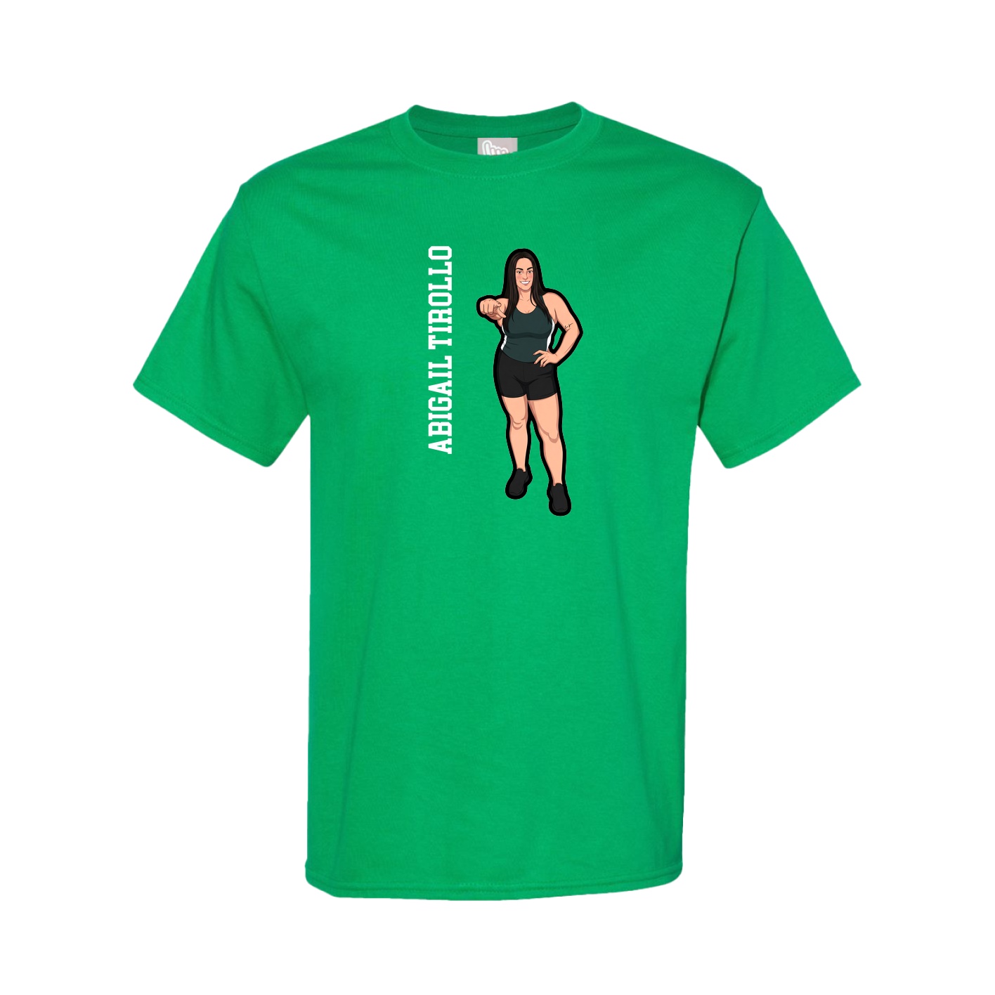 Tee — Name Vertical in Green