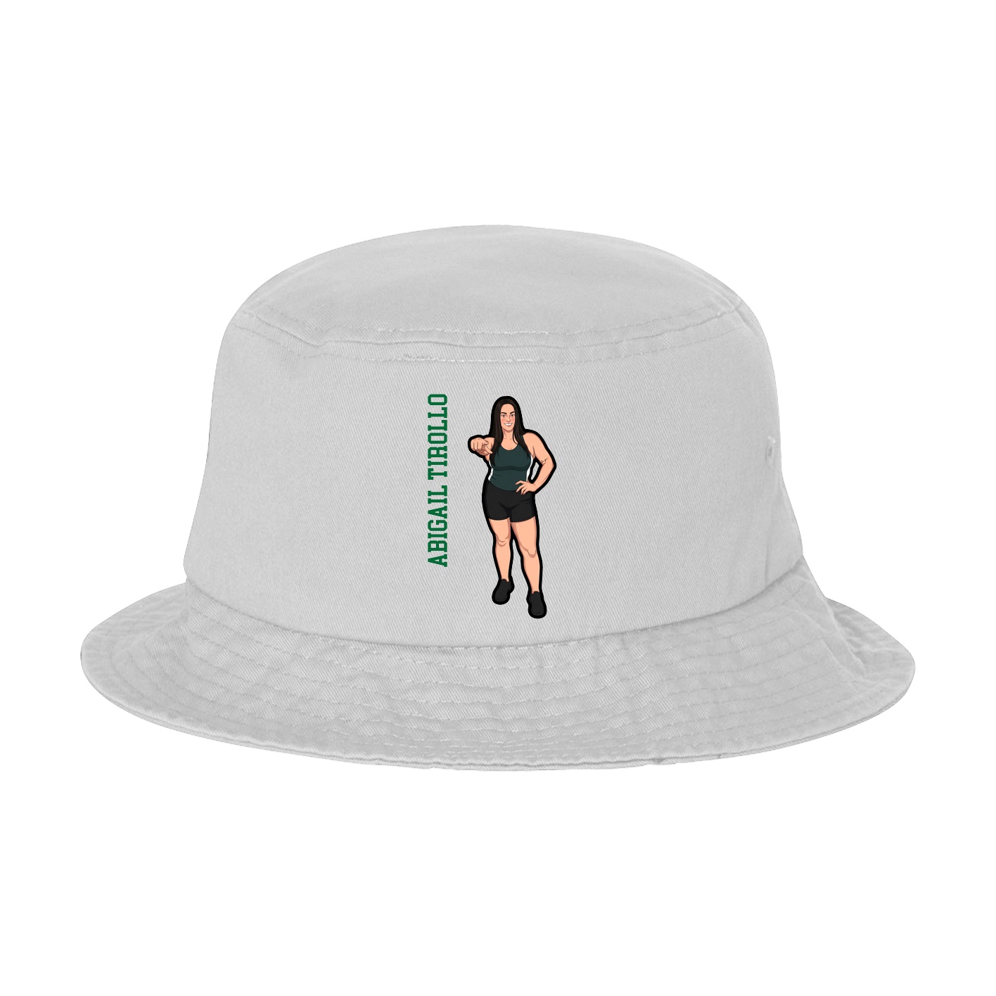 Bucket Cap — Name Vertical in White
