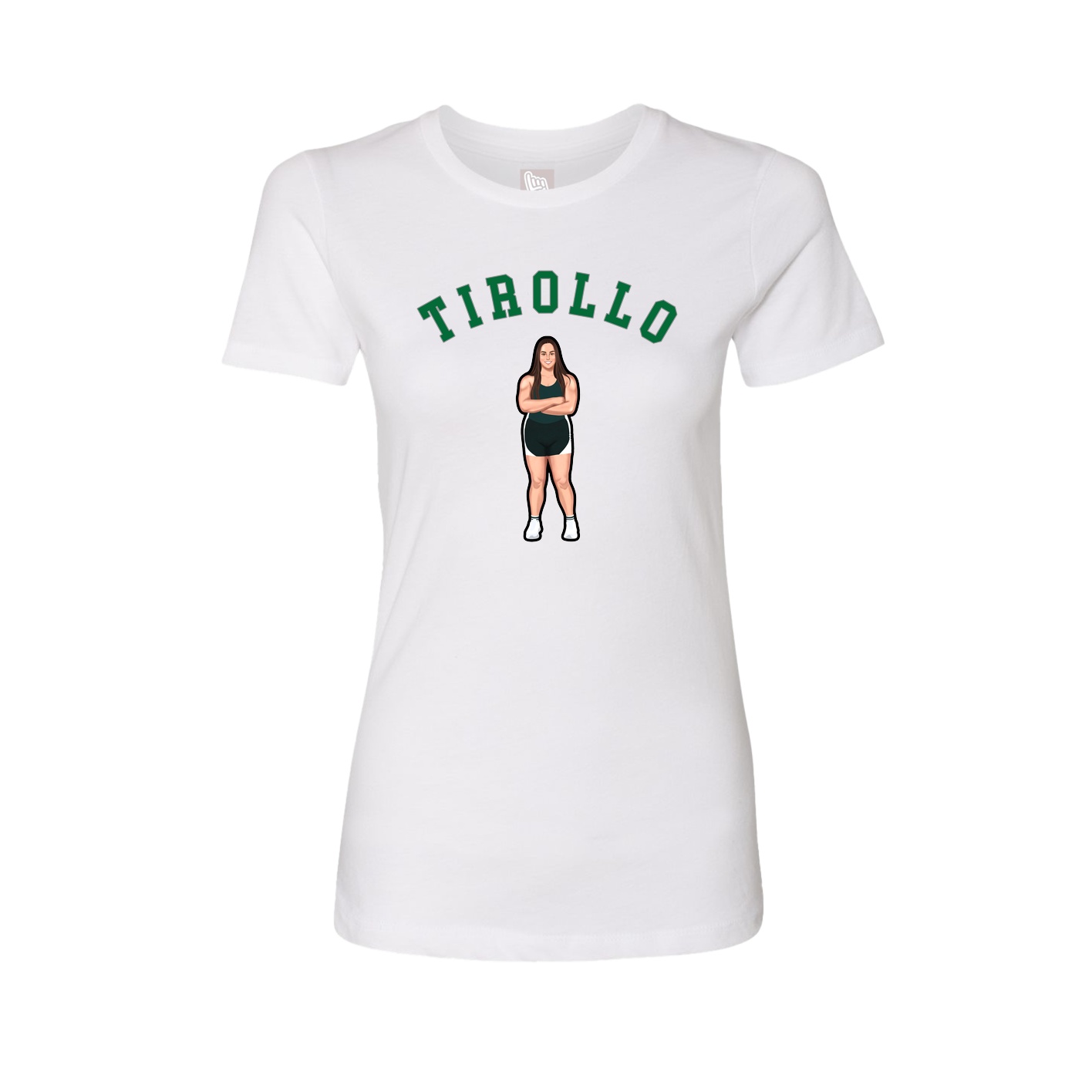 Fitted Women's Tee — Shirsey Arch in White