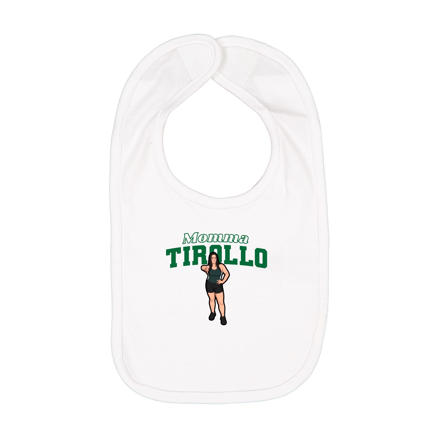 Infant Bib — Mothers Day Block in White