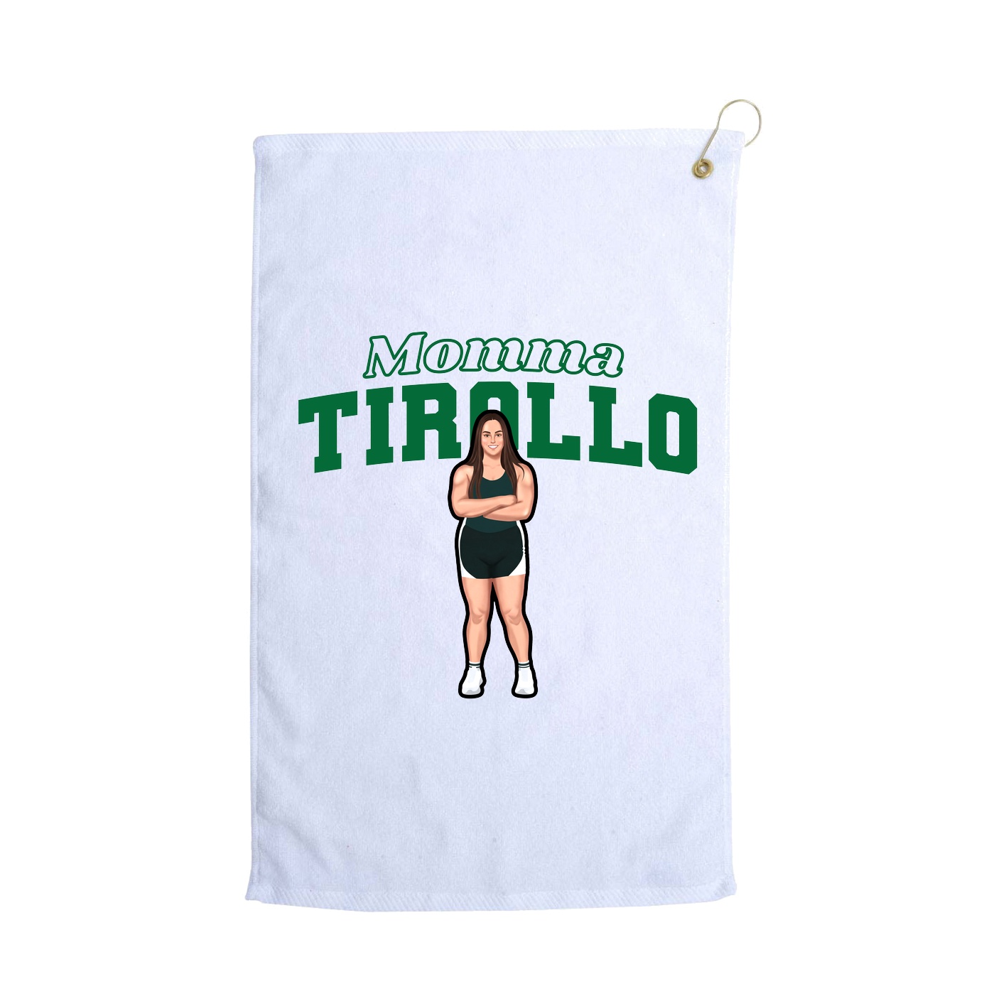 Golf Towel — Mothers Day Block in White