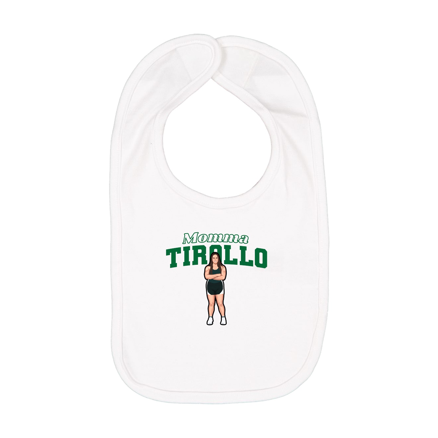 Infant Bib — Mothers Day Block in White