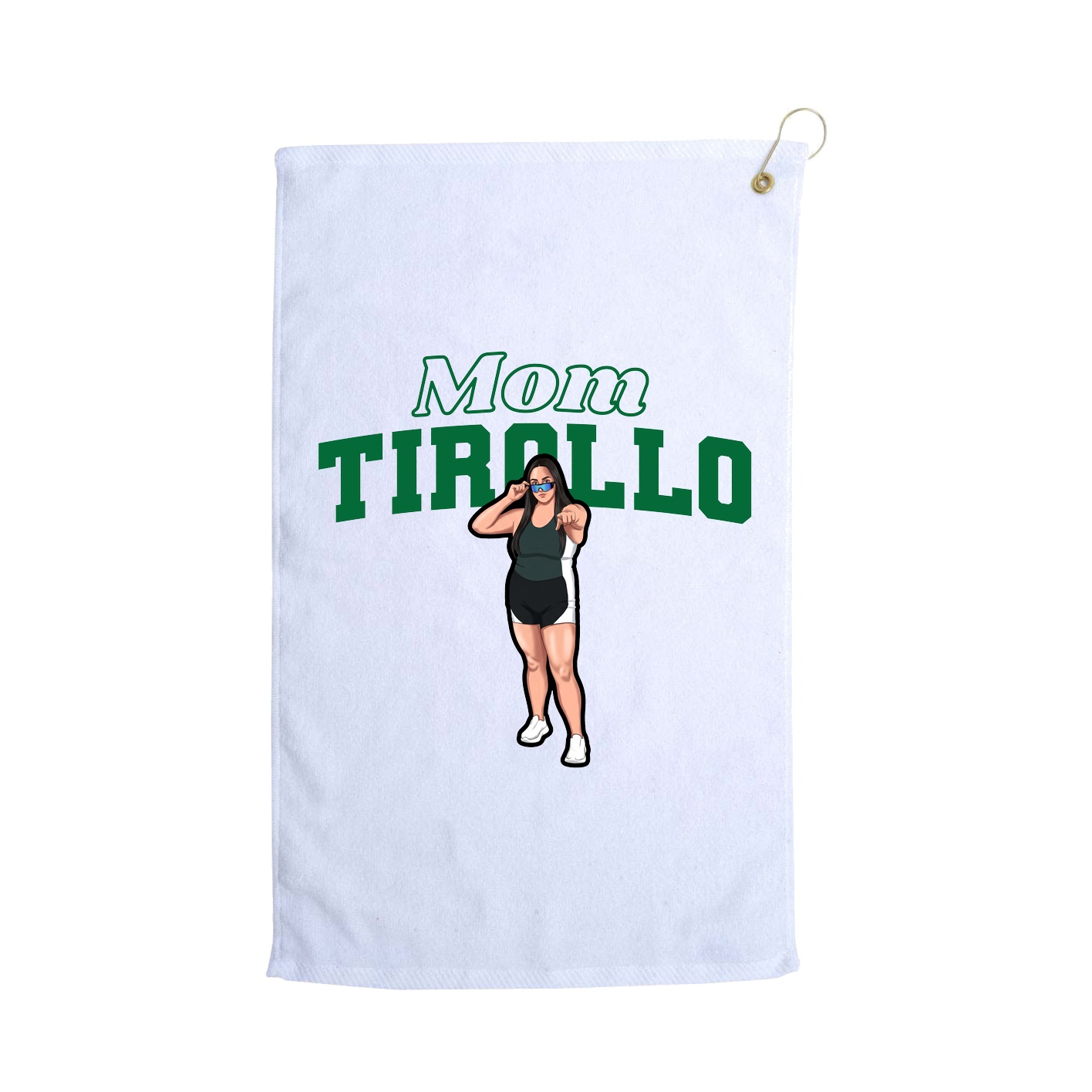 Golf Towel — Mothers Day Block in White