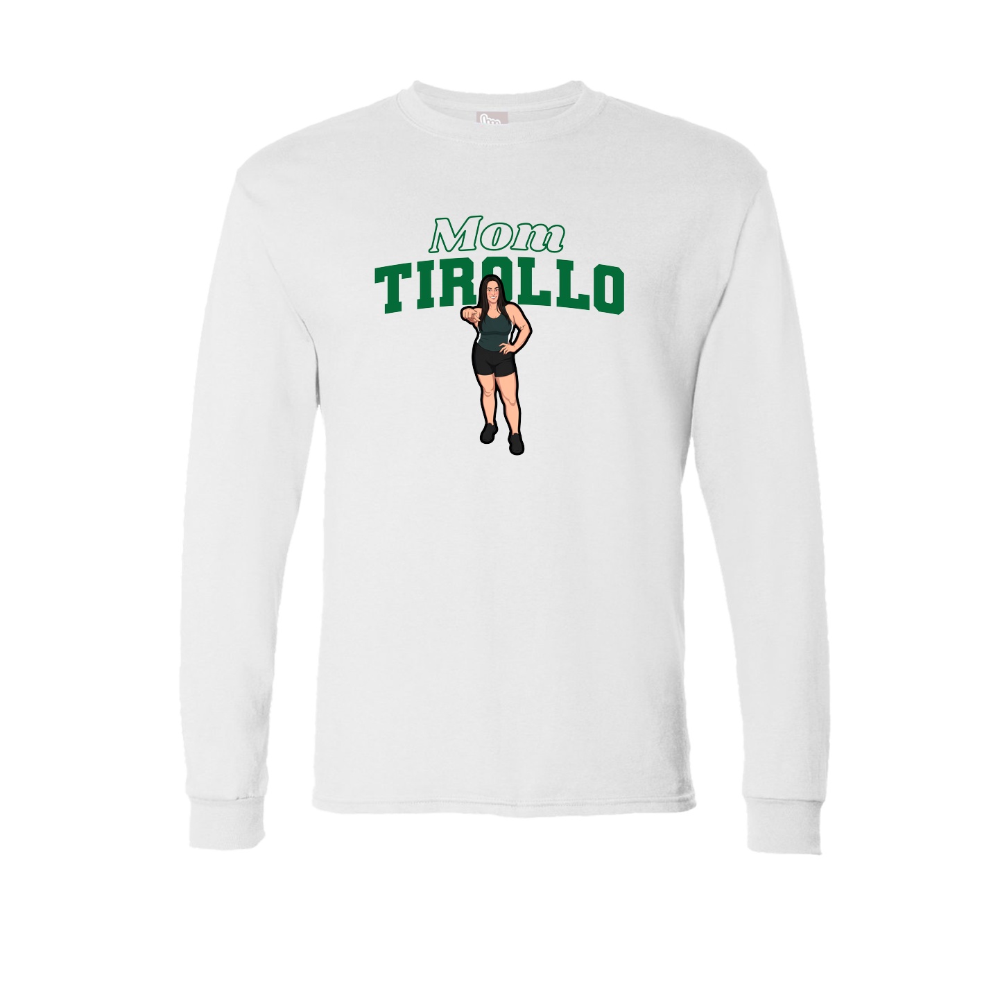 Long Sleeve Tee — Mothers Day Block in White