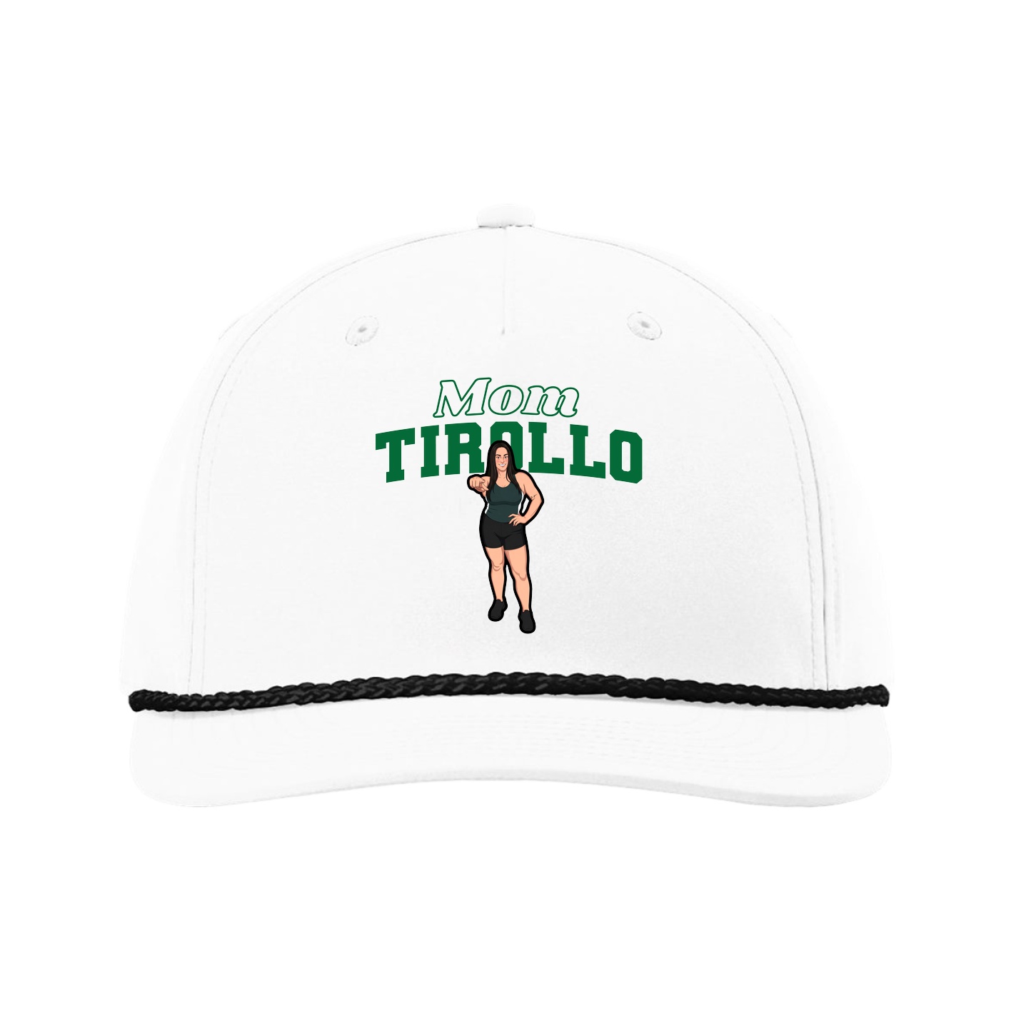 Five-Panel Classic Rope Cap — Mothers Day Block in White