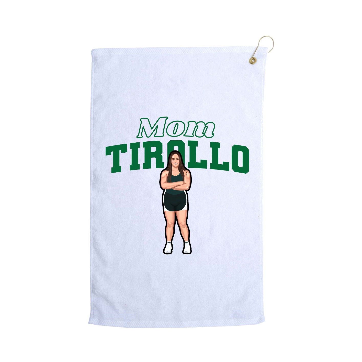 Golf Towel — Mothers Day Block in White