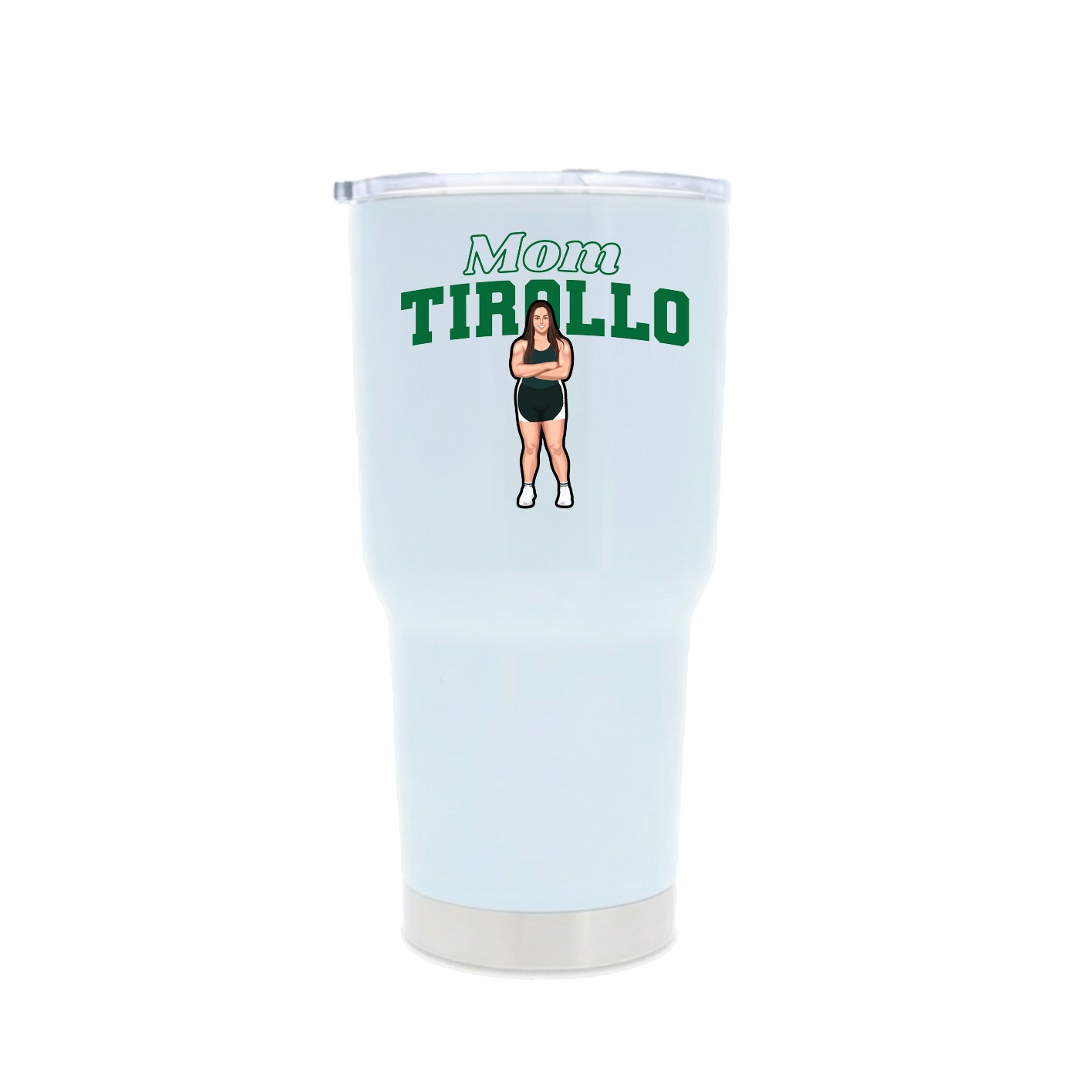 30oz Stainless Steel Tumbler — Mothers Day Block in White