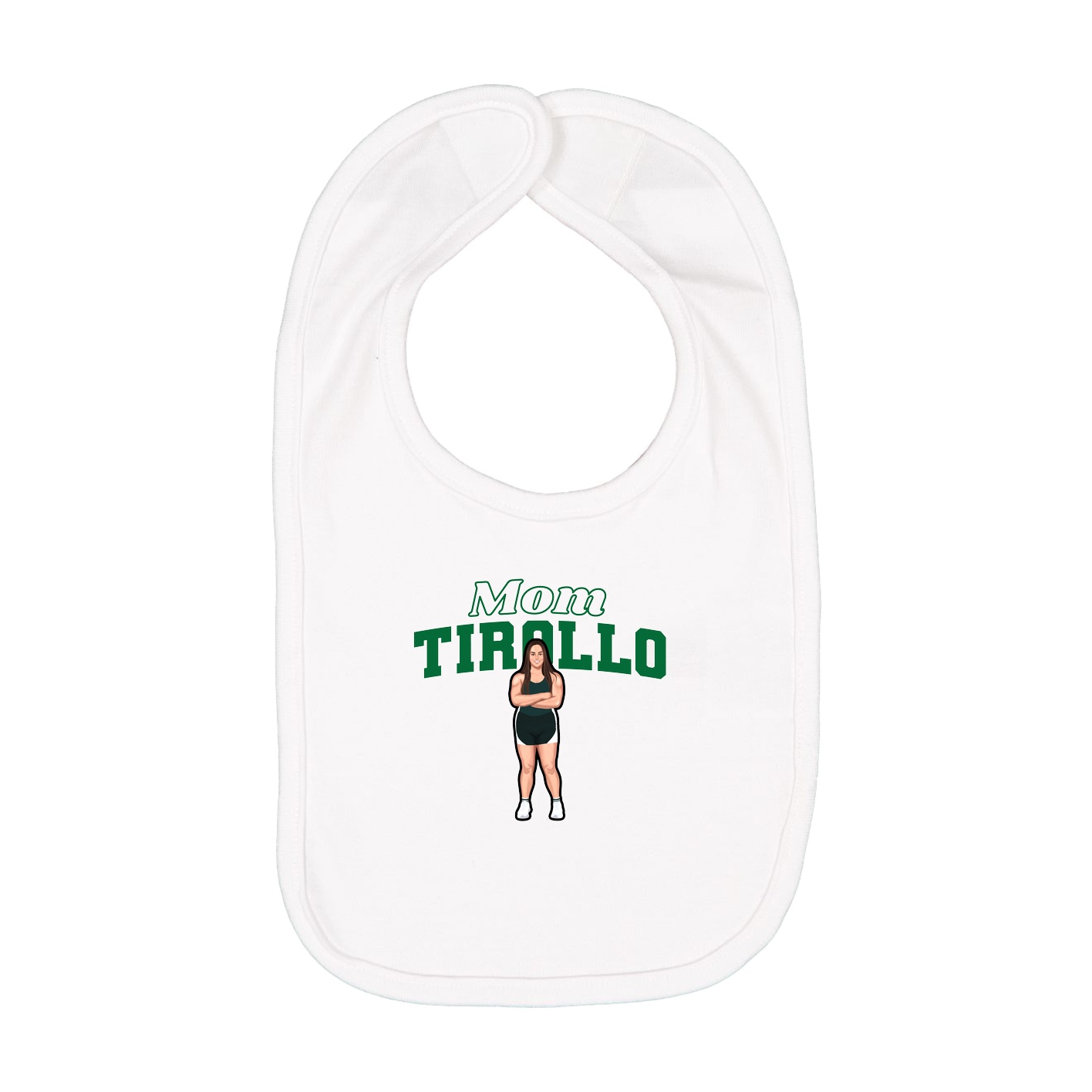 Infant Bib — Mothers Day Block in White