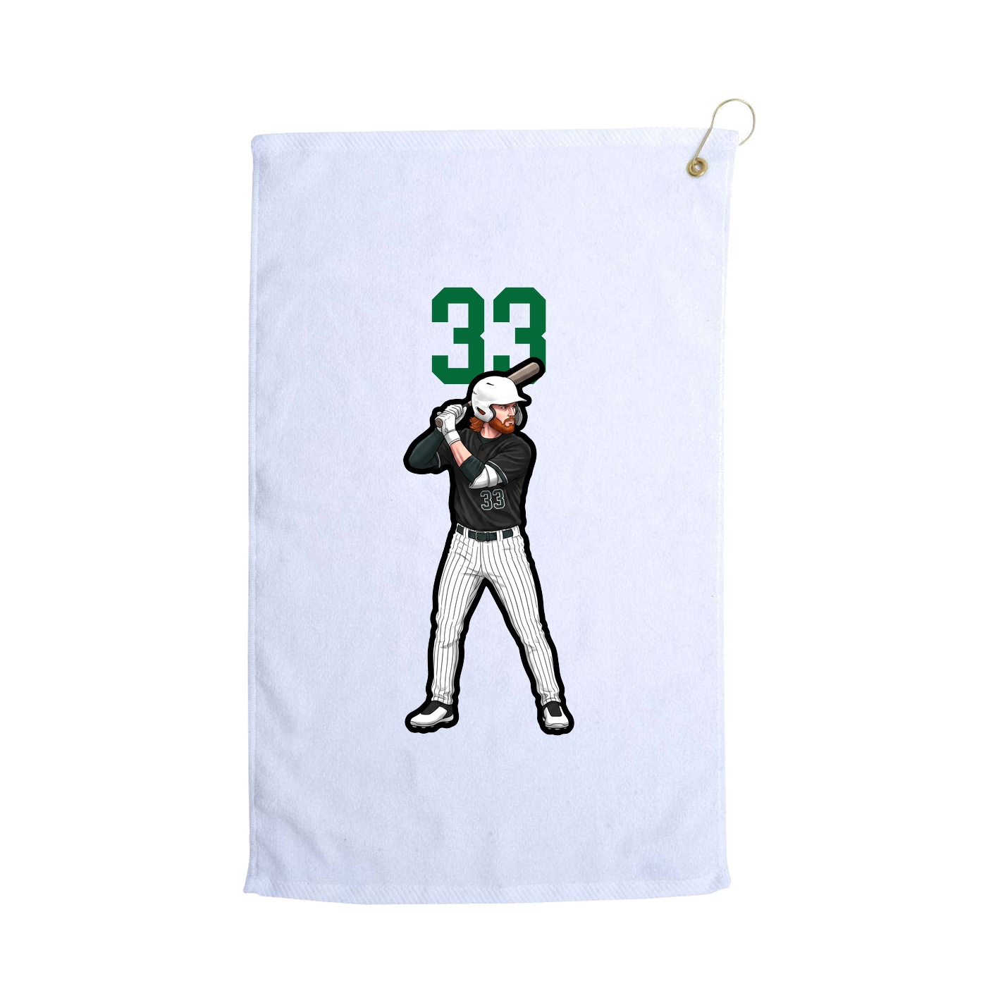 Golf Towel — Number Top in White