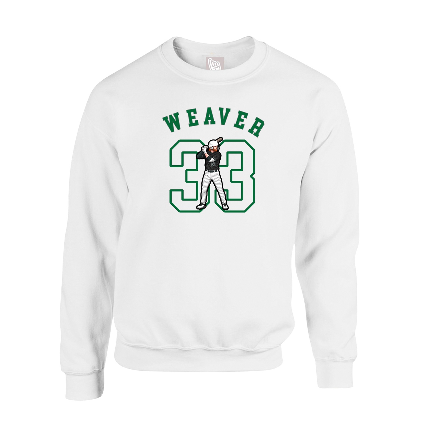 Fleece Crew — Shirsey Arch in White