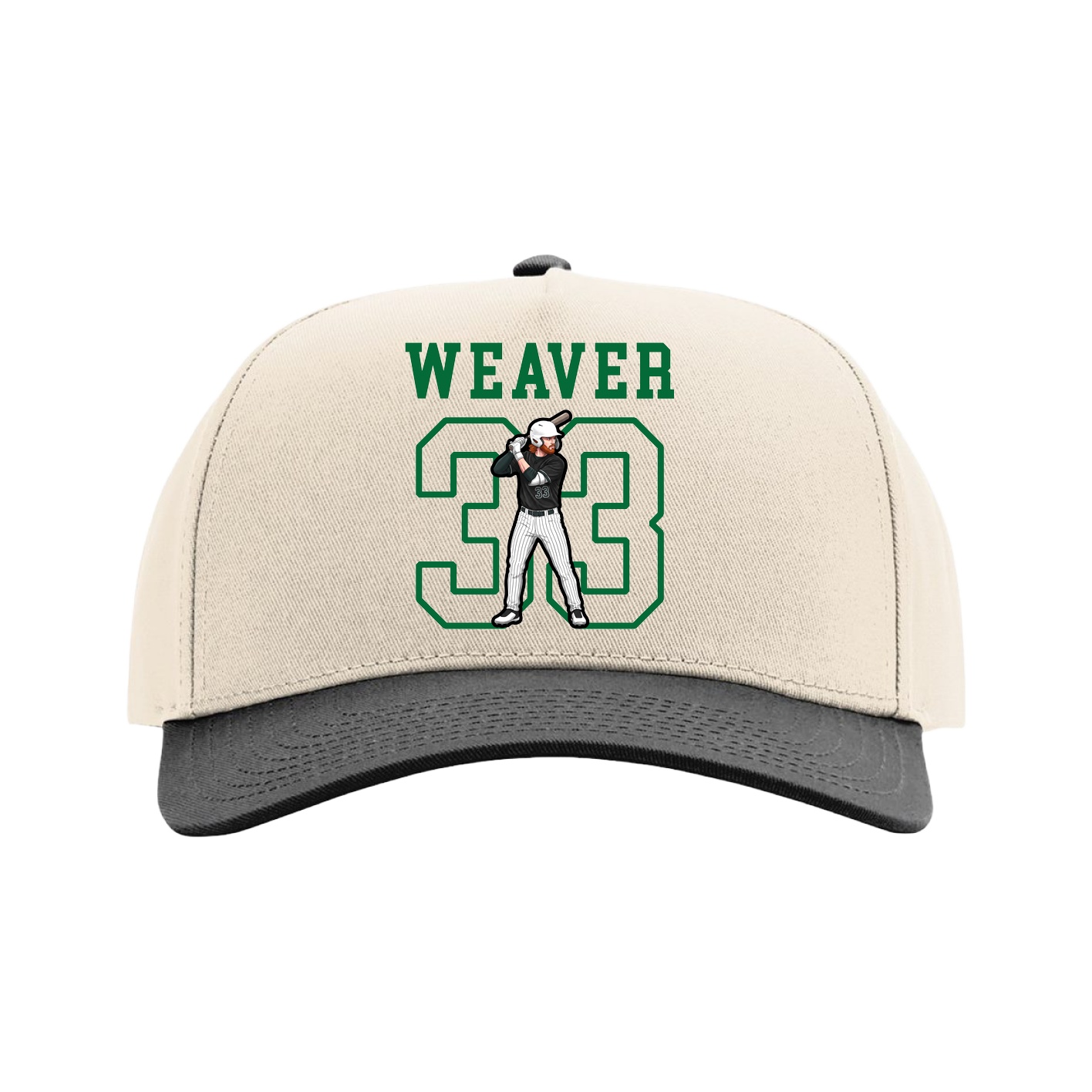 Full Fabric Five-Panel Champ Cap — Shirsey in Cream/Black
