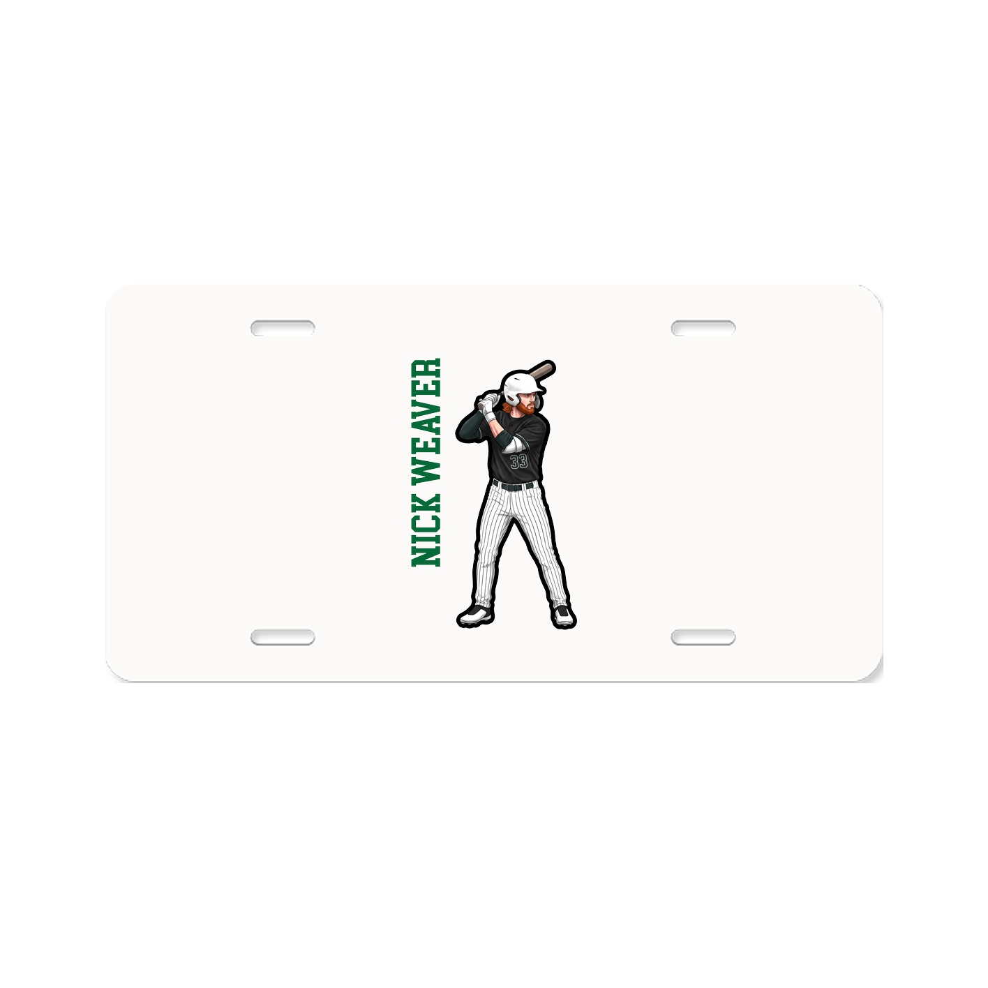 License Plate — Name Vertical in Classic