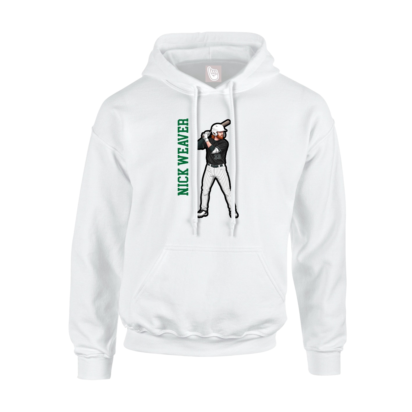 Youth Hoodie — Name Vertical in White