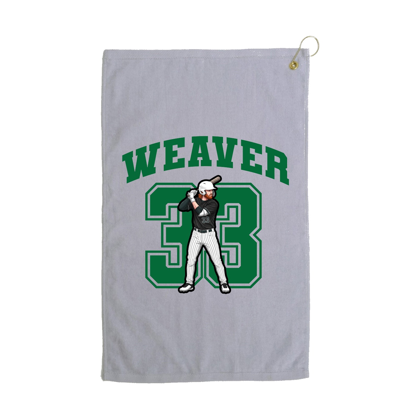 Golf Towel — Number in Grey