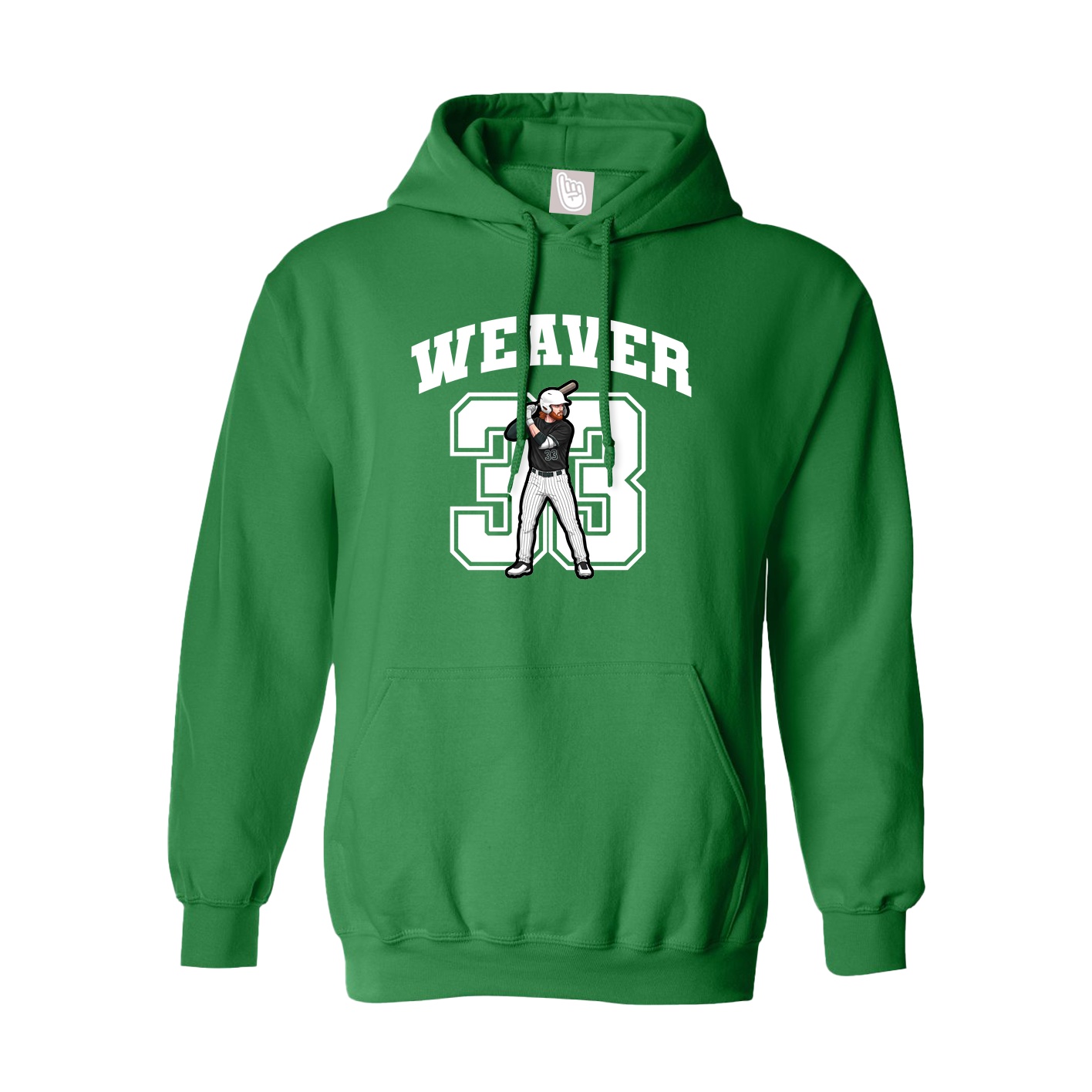 Hoodie — Number in Green