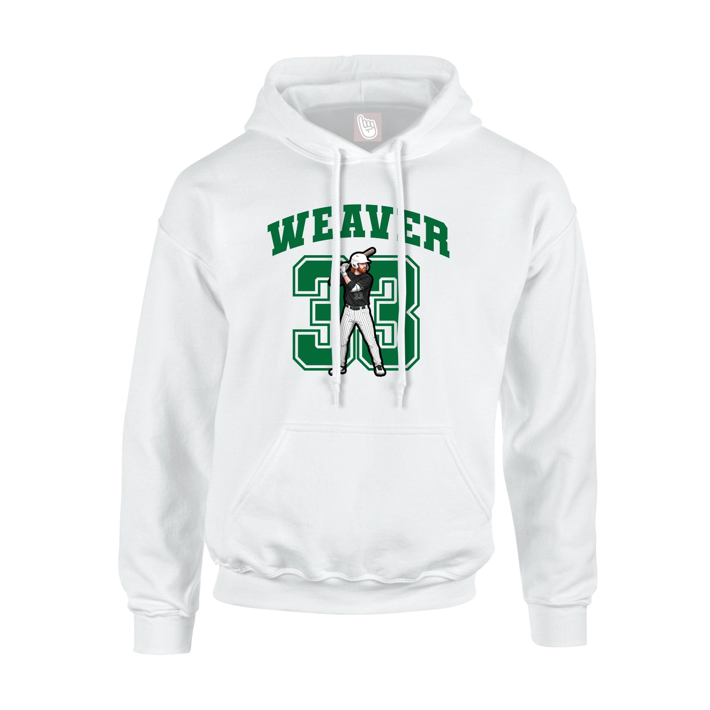 Youth Hoodie — Number in White