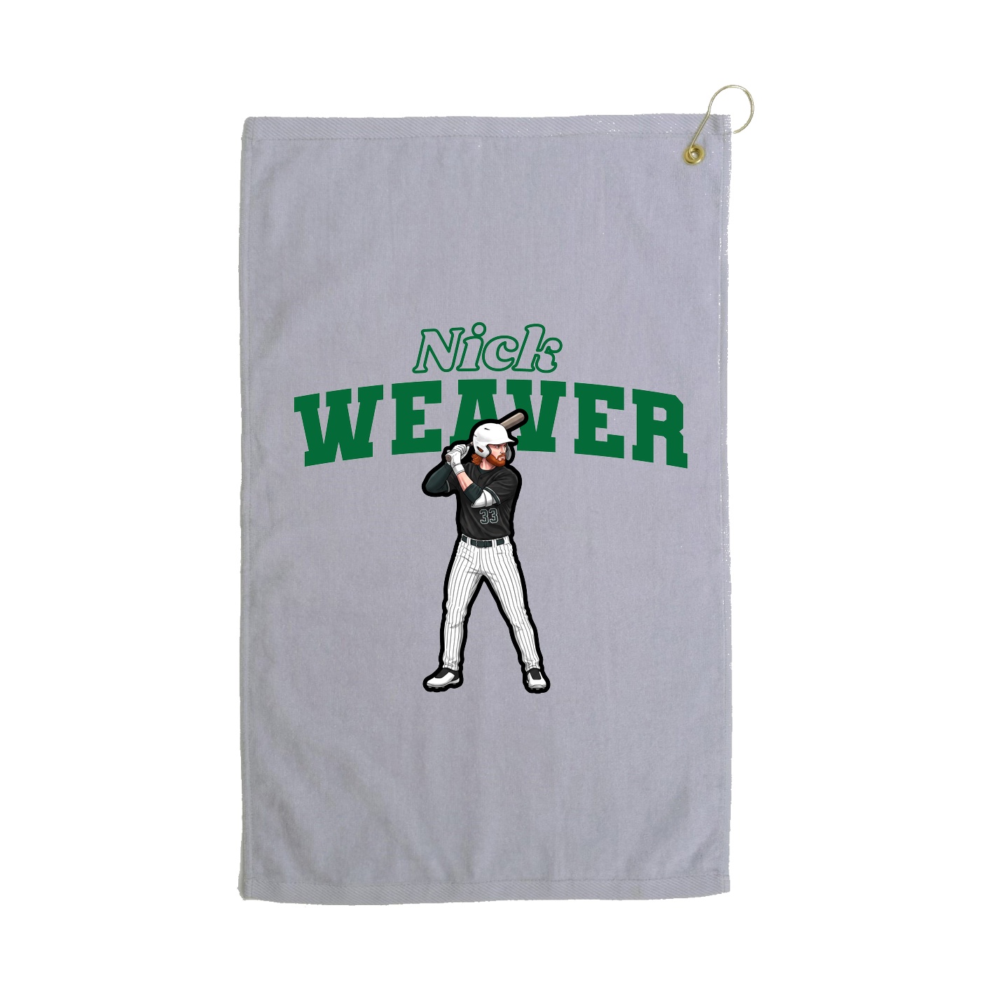 Golf Towel — Name Arch in Grey