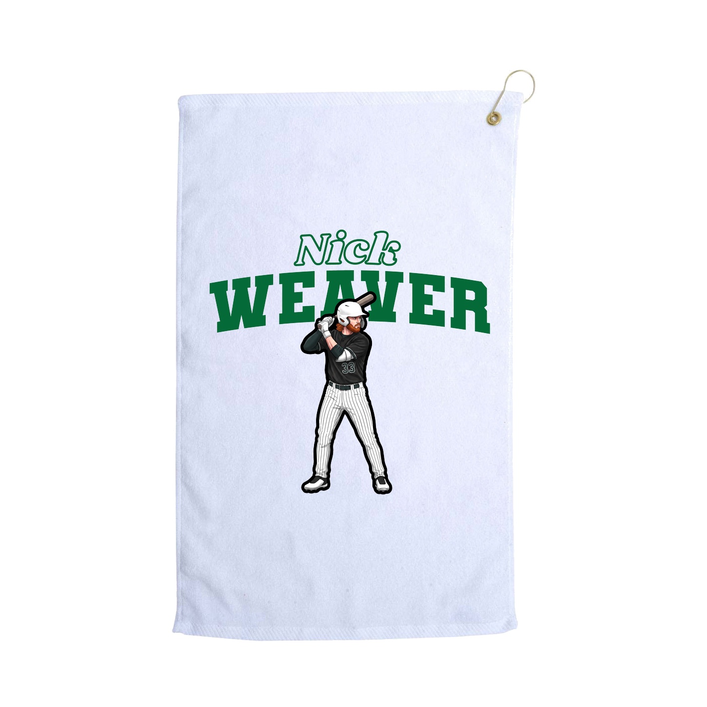 Golf Towel — Name Arch in White