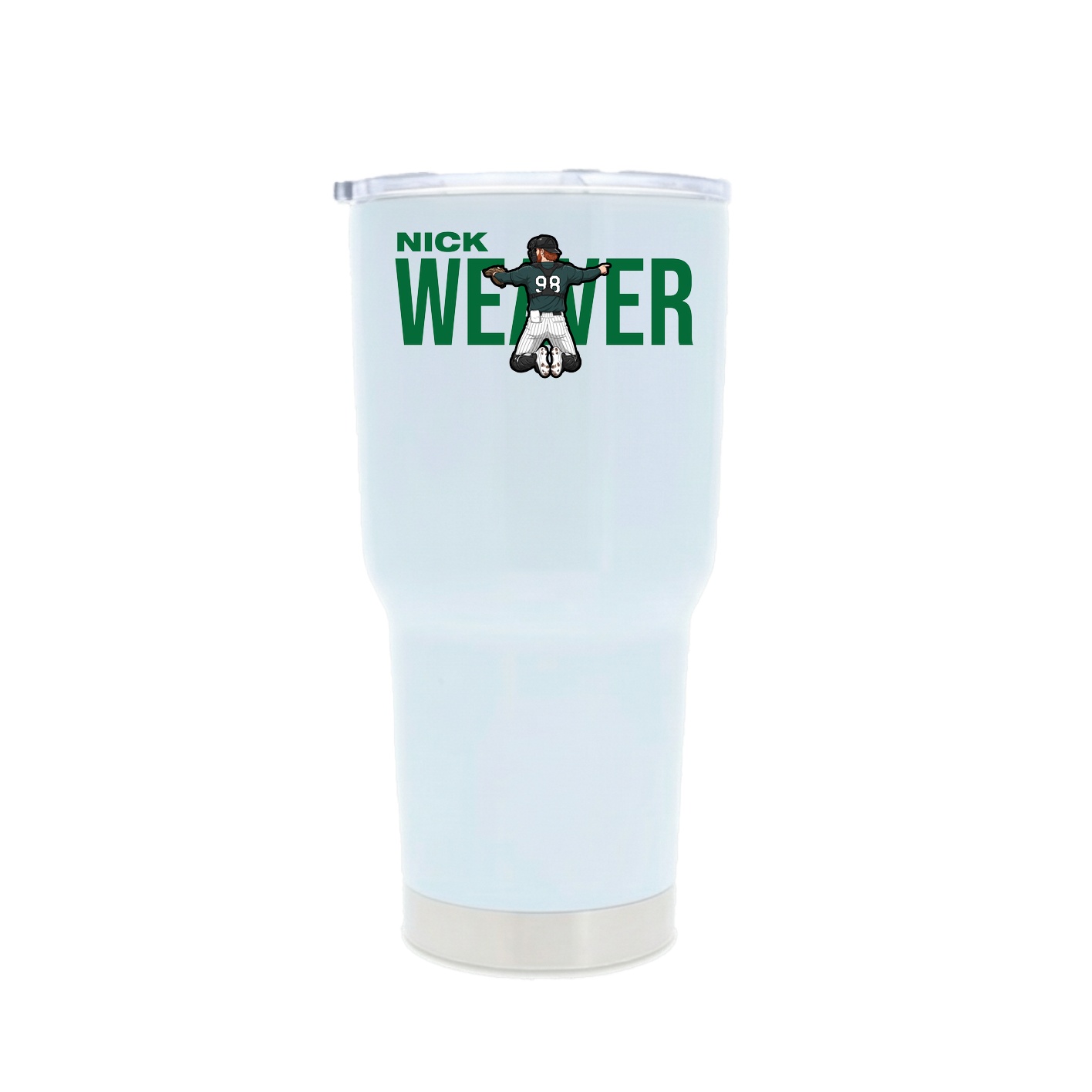 30oz Stainless Steel Tumbler — Player Name in White