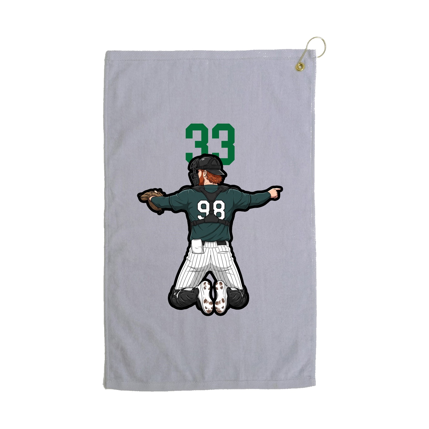 Golf Towel — Number Top in Grey